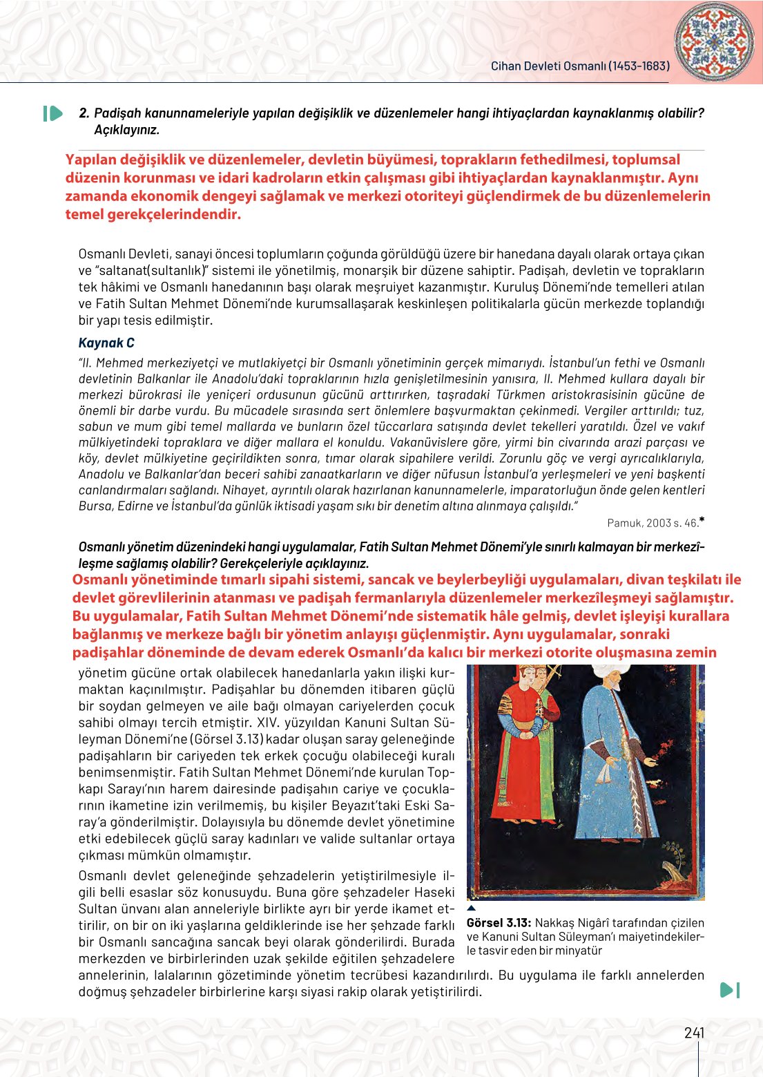 10. Sınıf Meb Yayınları Tarih Ders Kitabı Sayfa 241 Cevapları