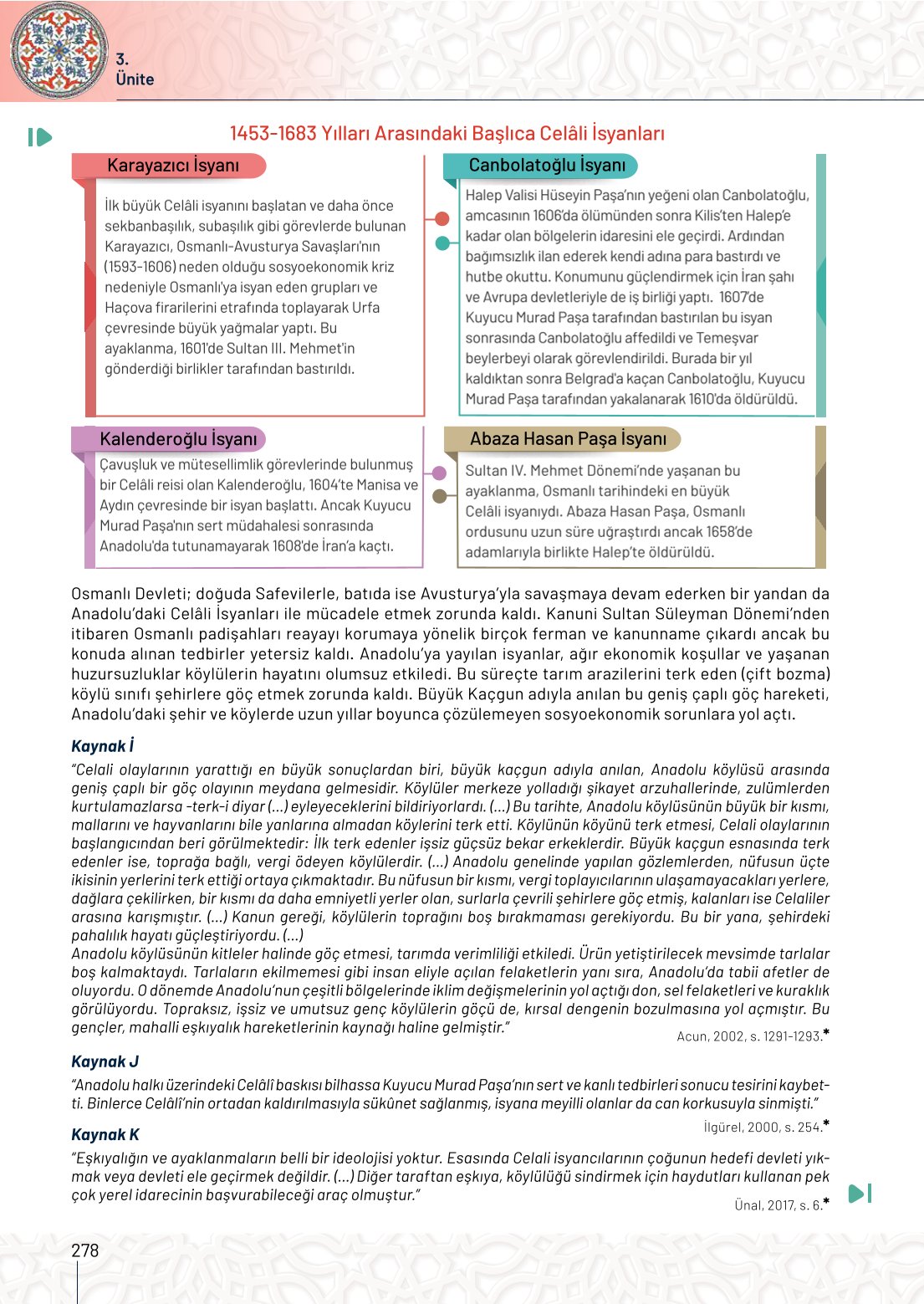 10. Sınıf Meb Yayınları Tarih Ders Kitabı Sayfa 278 Cevapları