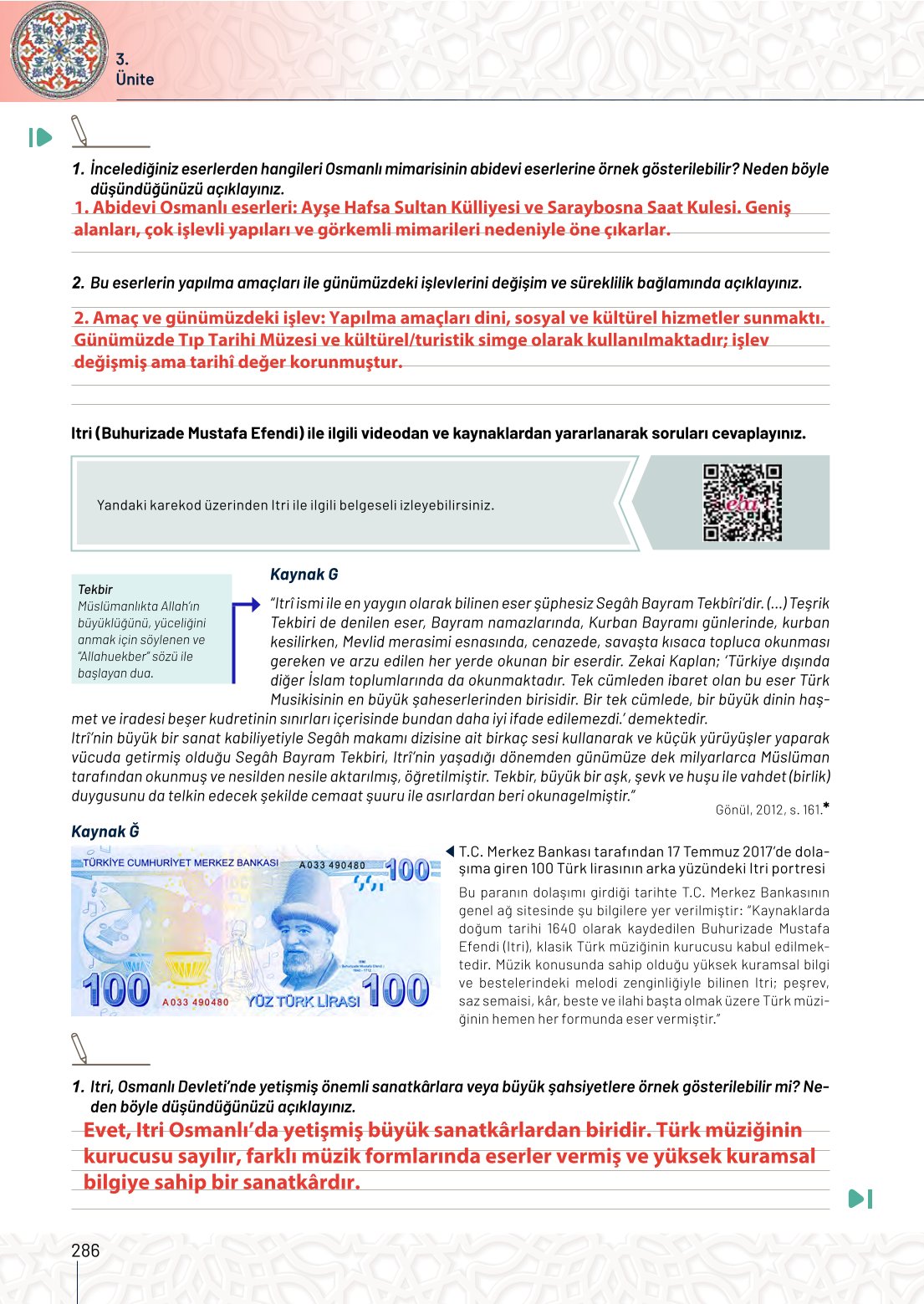 10. Sınıf Meb Yayınları Tarih Ders Kitabı Sayfa 286 Cevapları