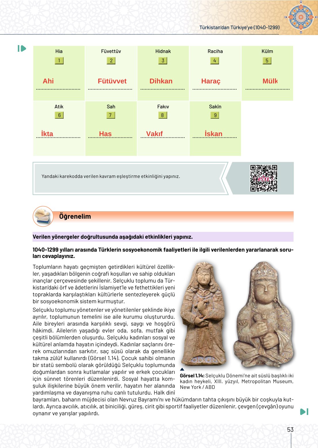 10. Sınıf Meb Yayınları Tarih Ders Kitabı Sayfa 53 Cevapları