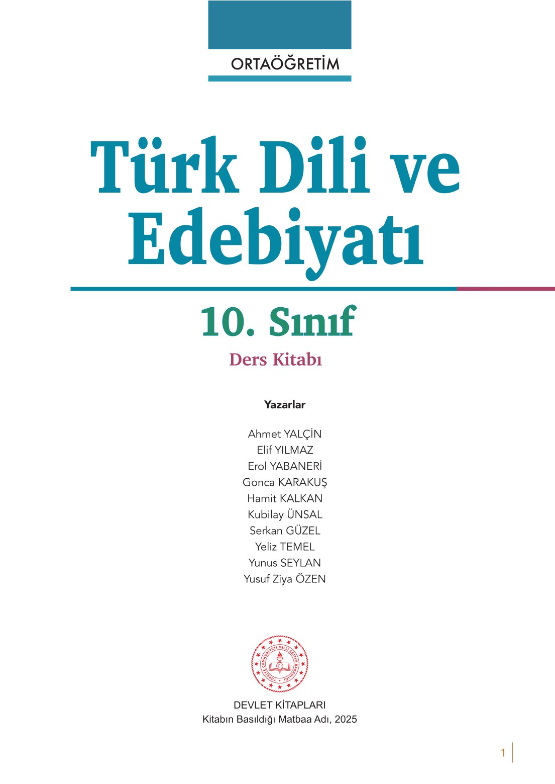 10. Sınıf Meb Yayınları Türk Dili Ve Edebiyatı Ders Kitabı Sayfa 1 Cevapları