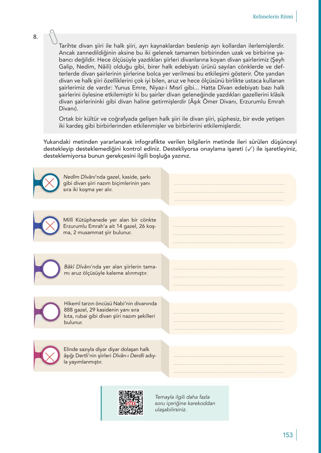 10. Sınıf Meb Yayınları Türk Dili Ve Edebiyatı Ders Kitabı Sayfa 153 Cevapları