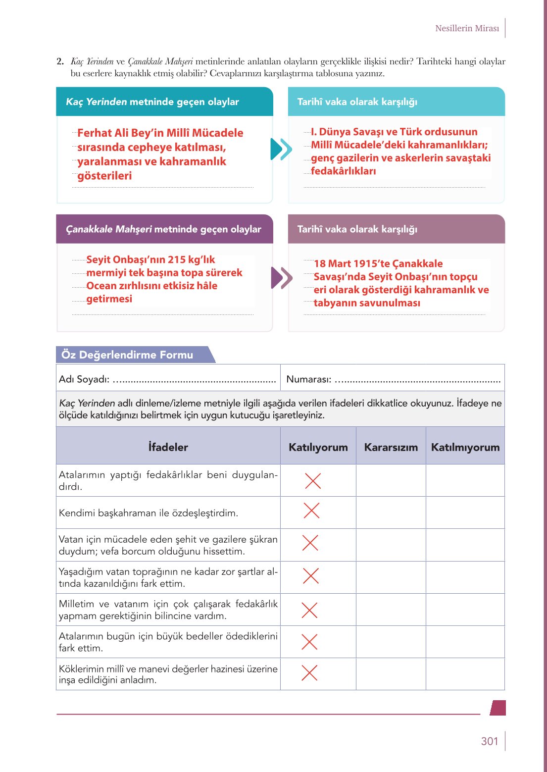 10. Sınıf Meb Yayınları Türk Dili Ve Edebiyatı Ders Kitabı Sayfa 301 Cevapları
