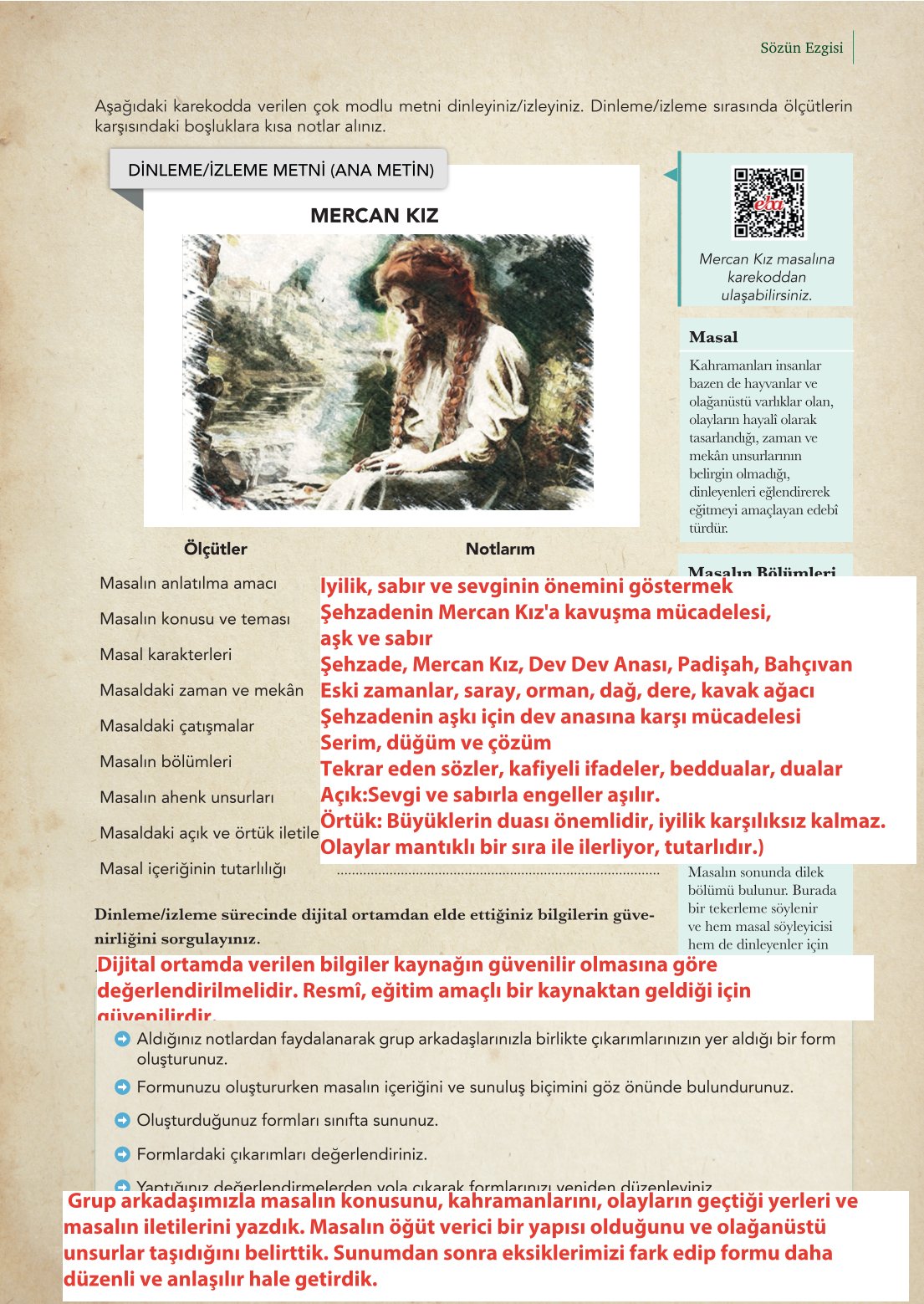 10. Sınıf Meb Yayınları Türk Dili Ve Edebiyatı Ders Kitabı Sayfa 63 Cevapları