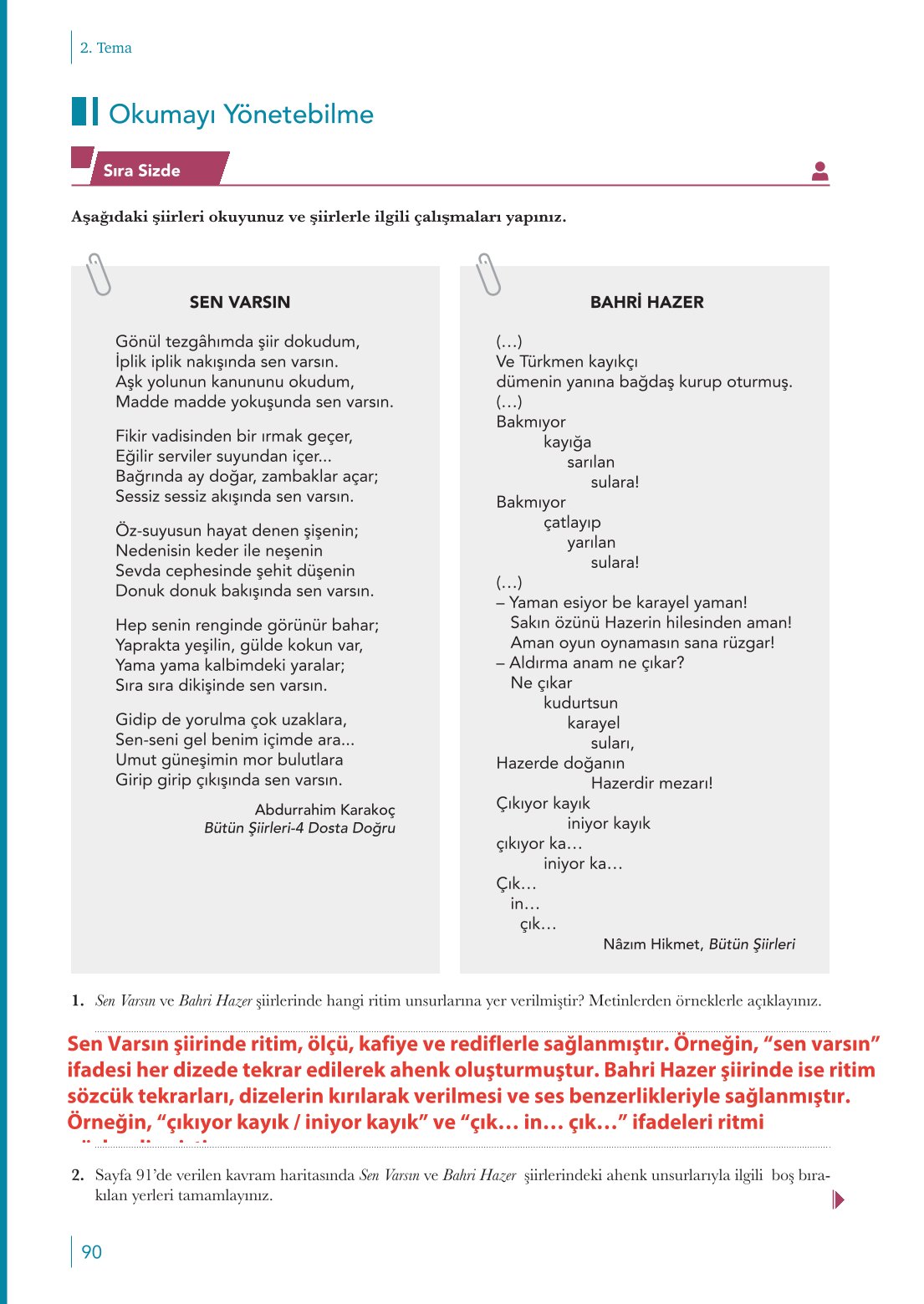 10. Sınıf Meb Yayınları Türk Dili Ve Edebiyatı Ders Kitabı Sayfa 90 Cevapları 10. Sınıf Meb Yayınları Türk Dili Ve Edebiyatı Ders Kitabı Sayfa 90 Cevapları