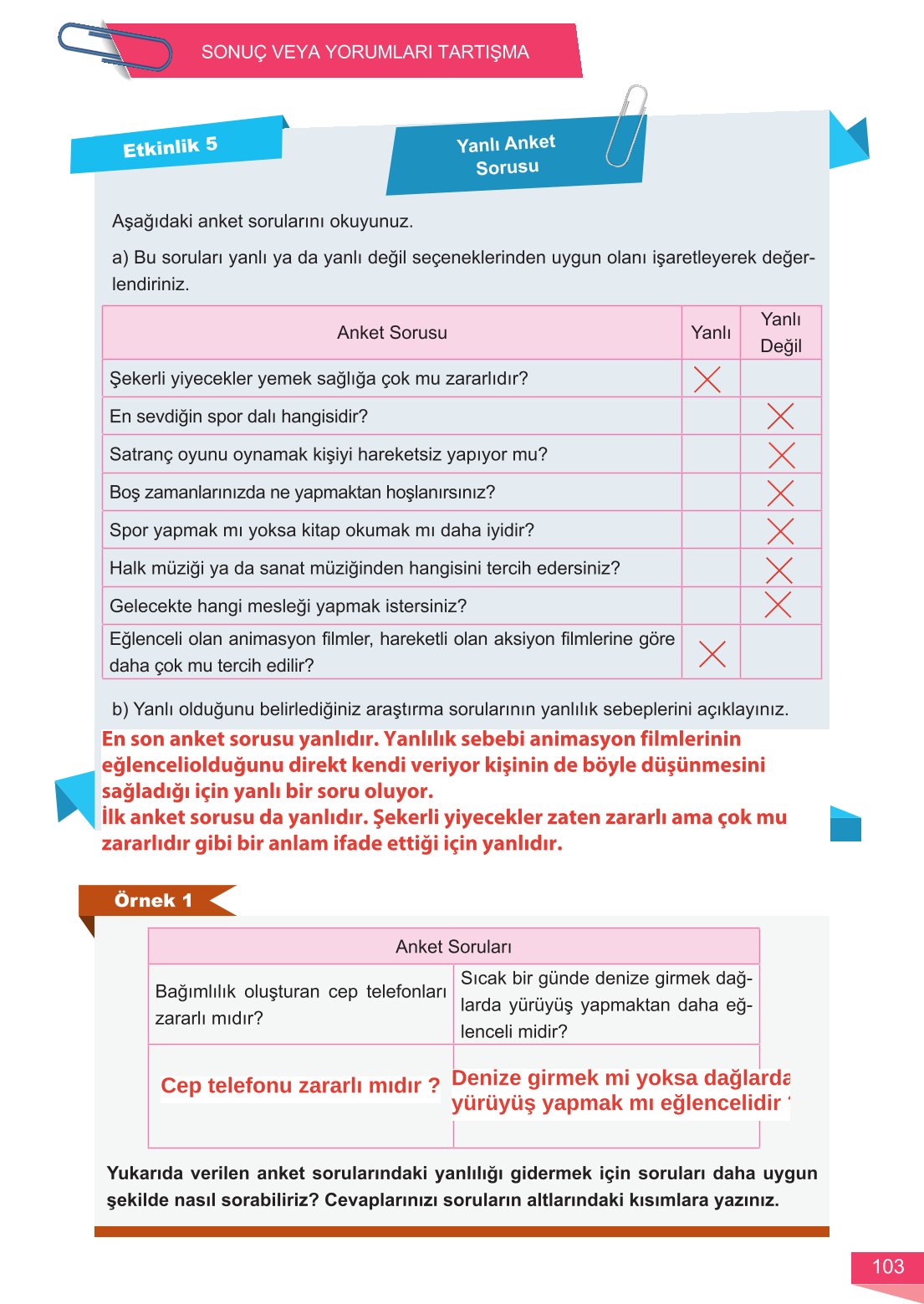 6. Sınıf Meb Yayınları Matematik Ders Kitabı Sayfa 103 Cevapları