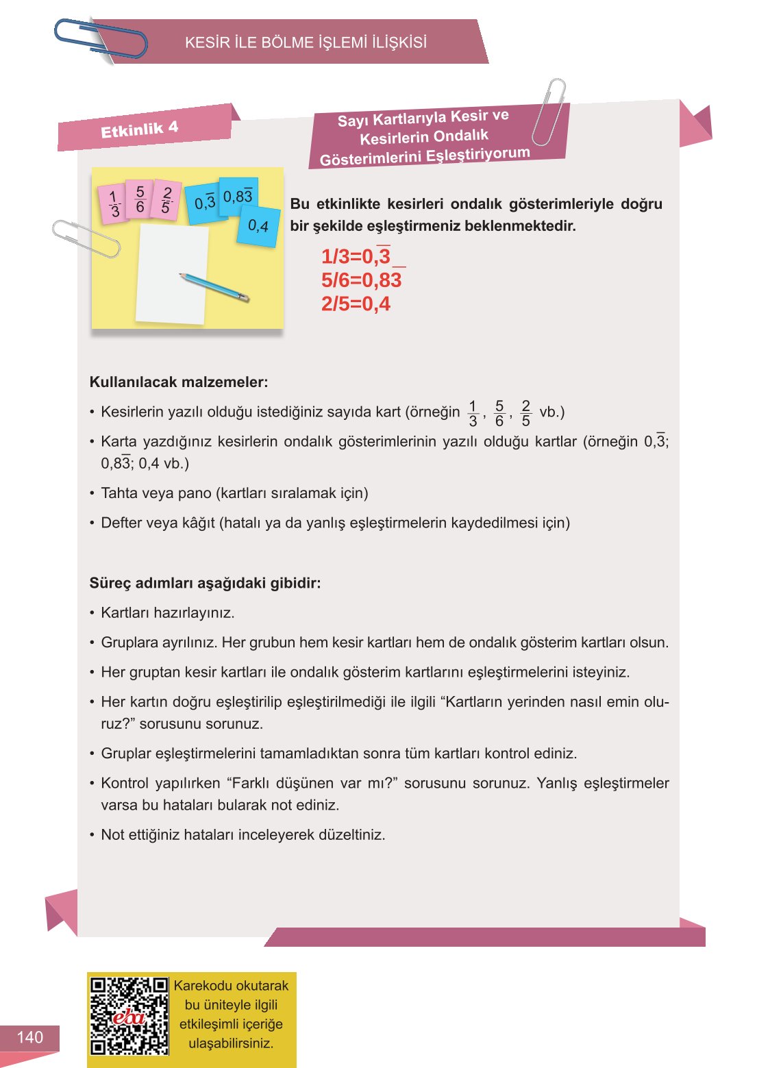 6. Sınıf Meb Yayınları Matematik Ders Kitabı Sayfa 140 Cevapları 6. Sınıf Meb Yayınları Matematik Ders Kitabı Sayfa 140 Cevapları
