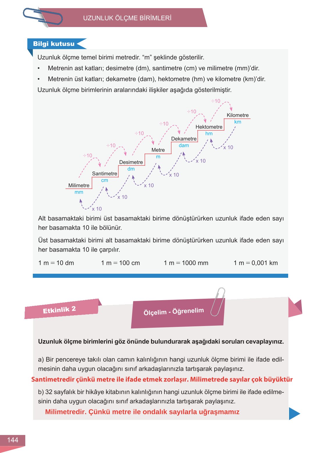6. Sınıf Meb Yayınları Matematik Ders Kitabı Sayfa 144 Cevapları