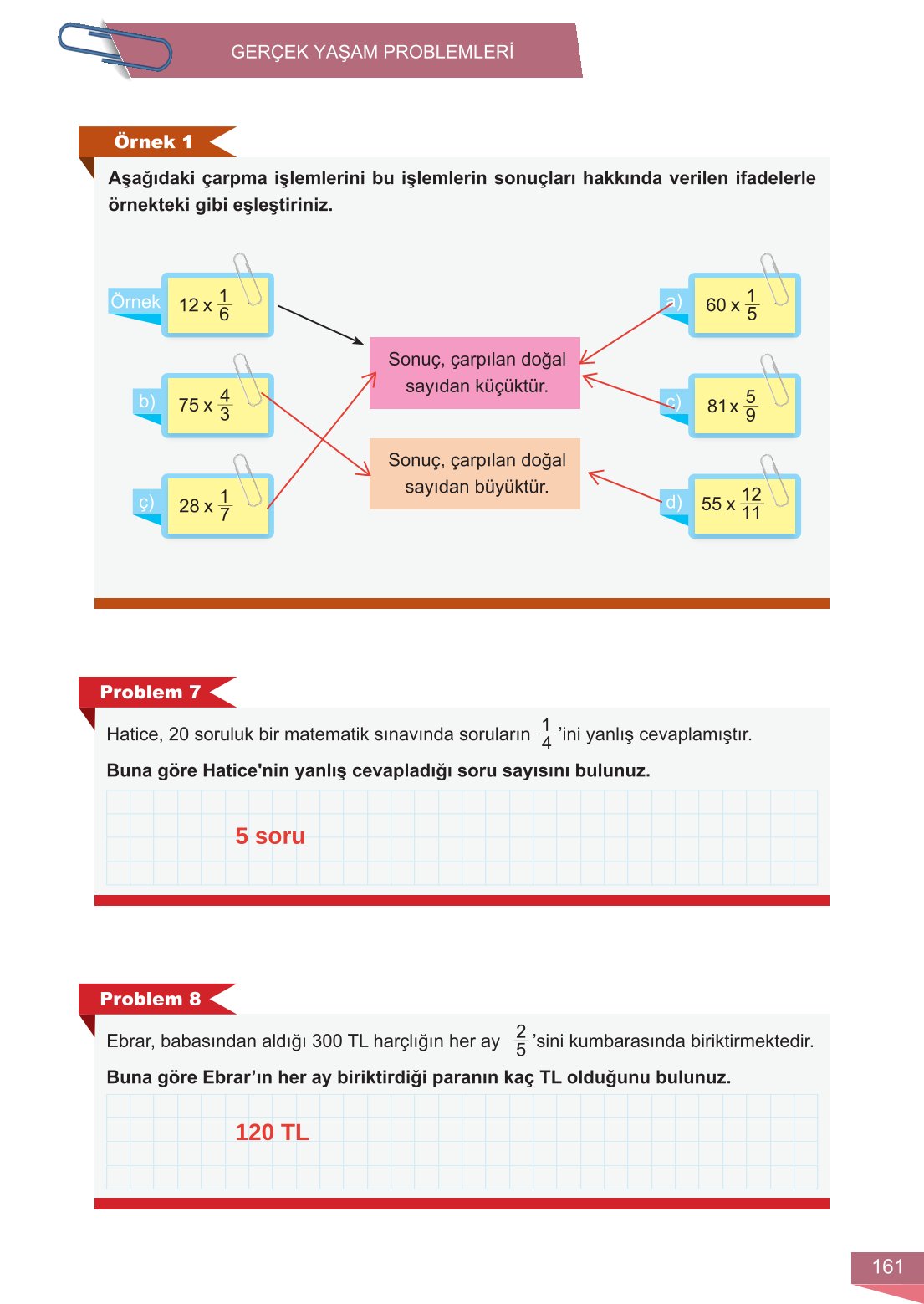 6. Sınıf Meb Yayınları Matematik Ders Kitabı Sayfa 161 Cevapları 6. Sınıf Meb Yayınları Matematik Ders Kitabı Sayfa 161 Cevapları