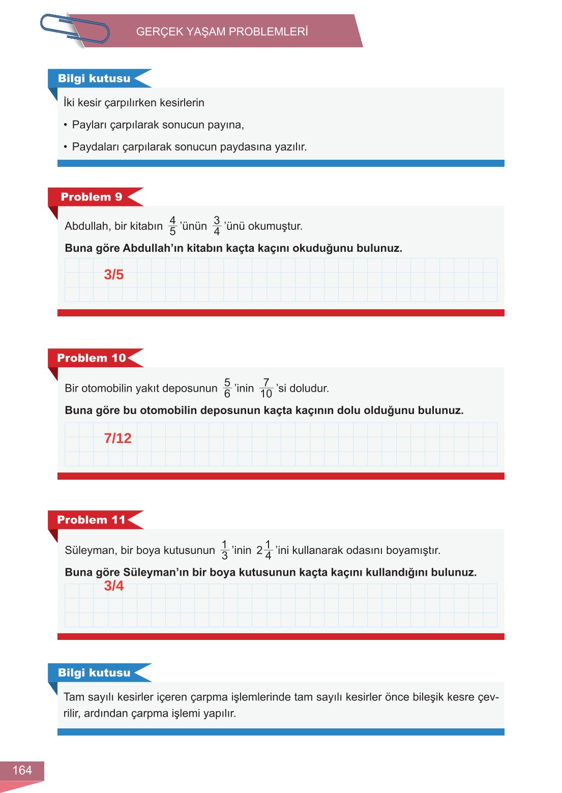 6. Sınıf Meb Yayınları Matematik Ders Kitabı Sayfa 164 Cevapları 6. Sınıf Meb Yayınları Matematik Ders Kitabı Sayfa 164 Cevapları