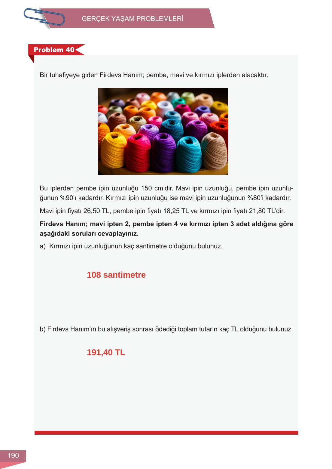 6. Sınıf Meb Yayınları Matematik Ders Kitabı Sayfa 190 Cevapları 6. Sınıf Meb Yayınları Matematik Ders Kitabı Sayfa 190 Cevapları