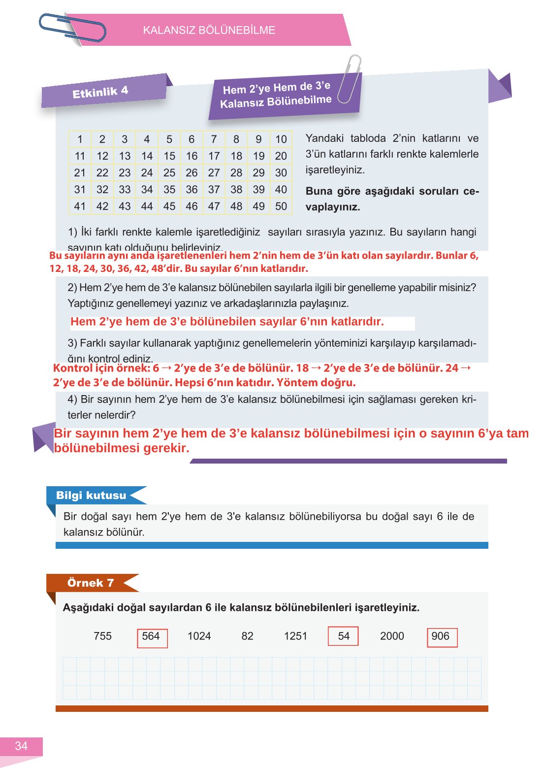 6. Sınıf Meb Yayınları Matematik Ders Kitabı Sayfa 34 Cevapları