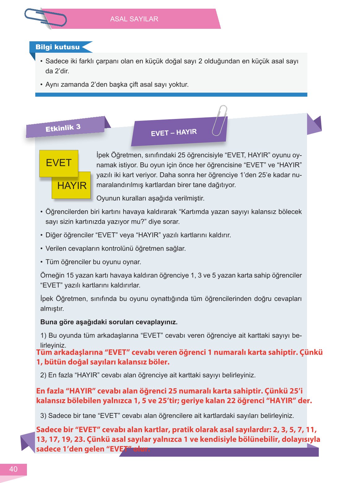 6. Sınıf Meb Yayınları Matematik Ders Kitabı Sayfa 40 Cevapları
