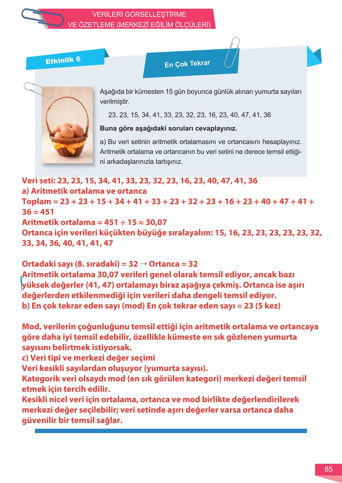 6. Sınıf Meb Yayınları Matematik Ders Kitabı Sayfa 85 Cevapları