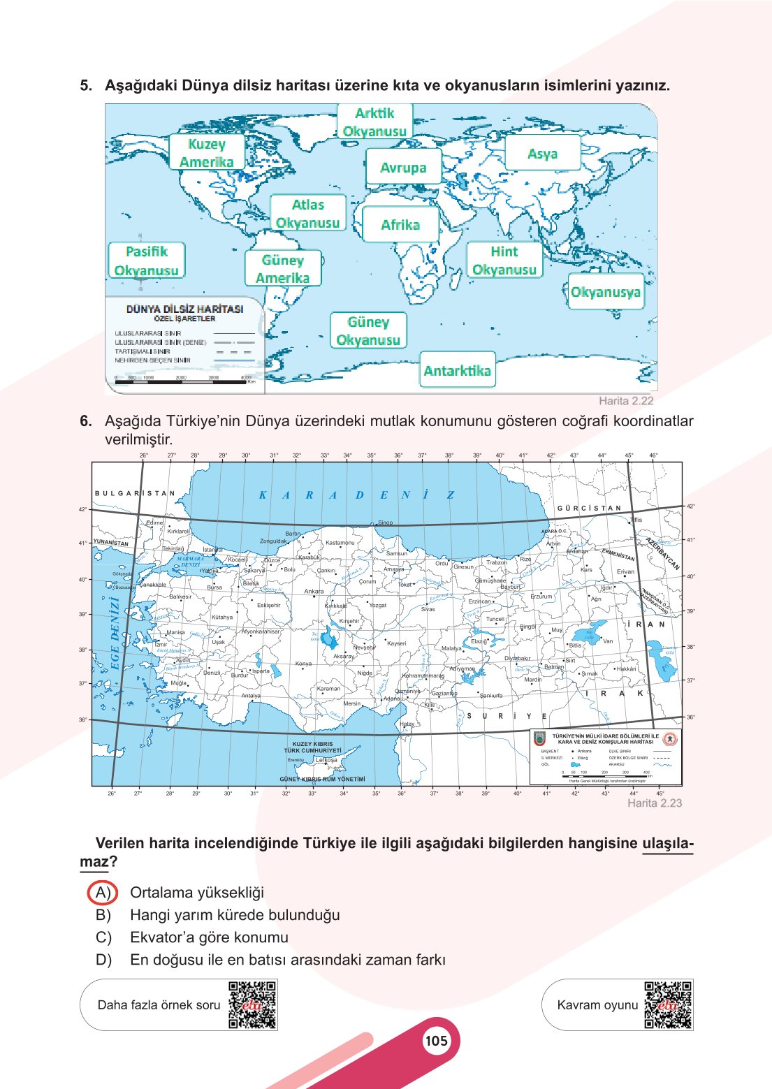 6. Sınıf Meb Yayınları Sosyal Bilgiler Ders Kitabı Sayfa 105 Cevapları