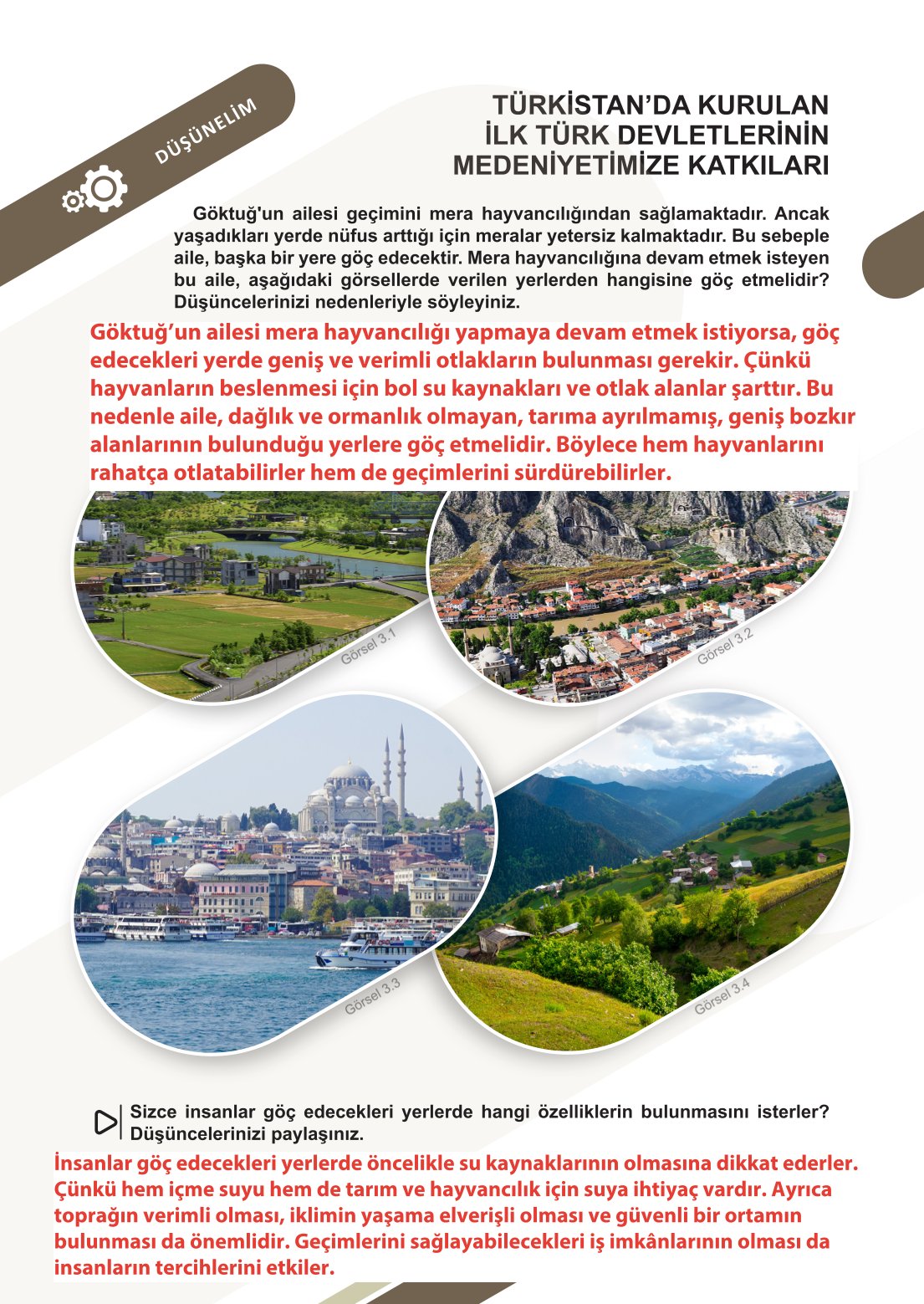 6. Sınıf Meb Yayınları Sosyal Bilgiler Ders Kitabı Sayfa 108 Cevapları