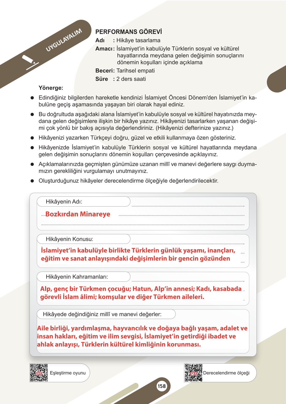6. Sınıf Meb Yayınları Sosyal Bilgiler Ders Kitabı Sayfa 158 Cevapları