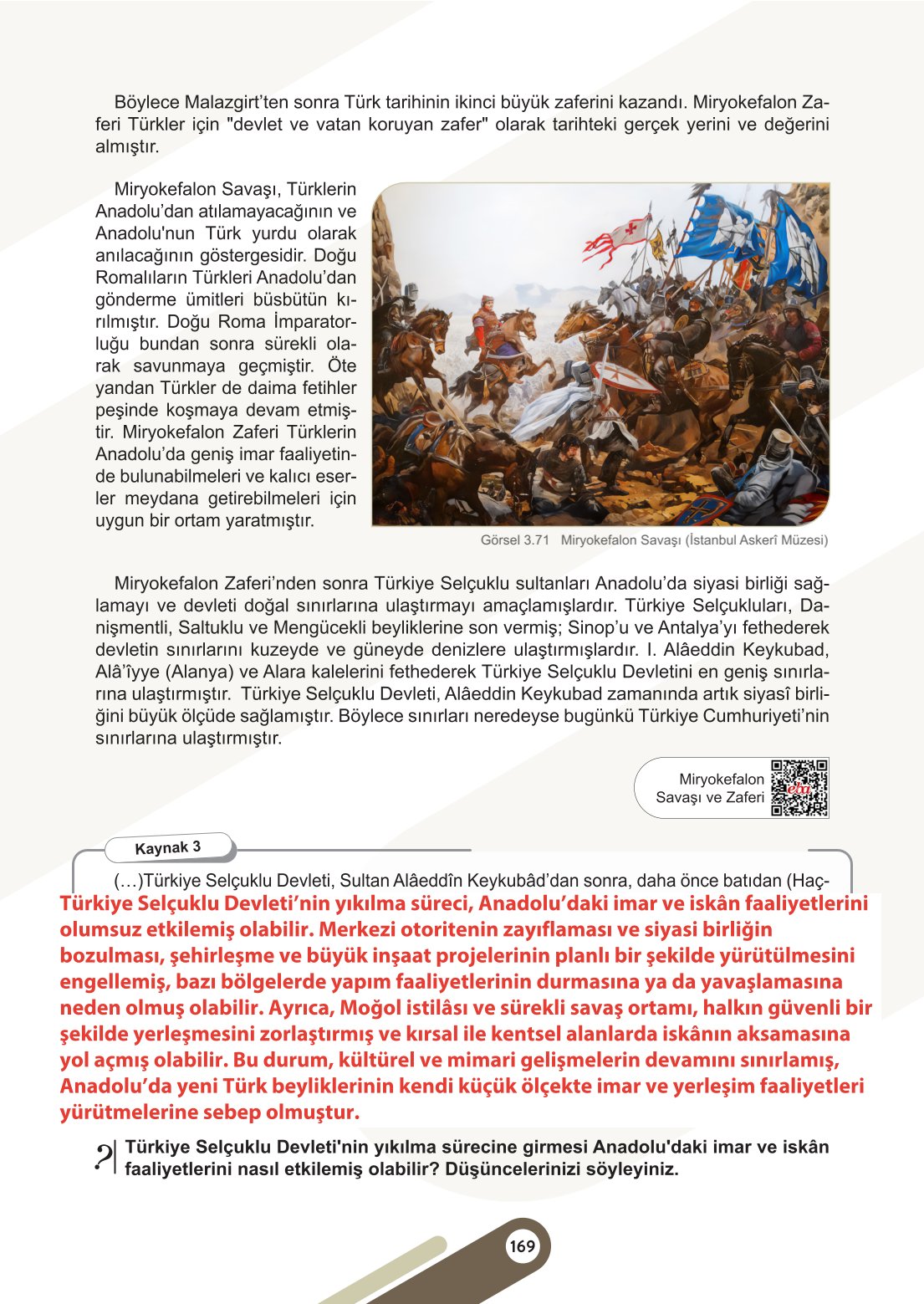 6. Sınıf Meb Yayınları Sosyal Bilgiler Ders Kitabı Sayfa 169 Cevapları