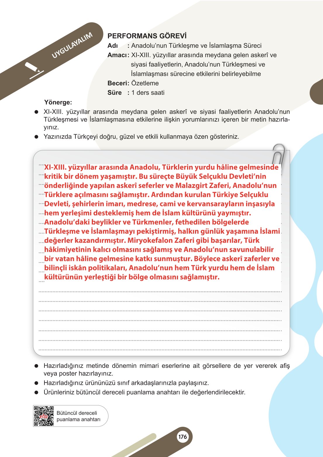 6. Sınıf Meb Yayınları Sosyal Bilgiler Ders Kitabı Sayfa 176 Cevapları