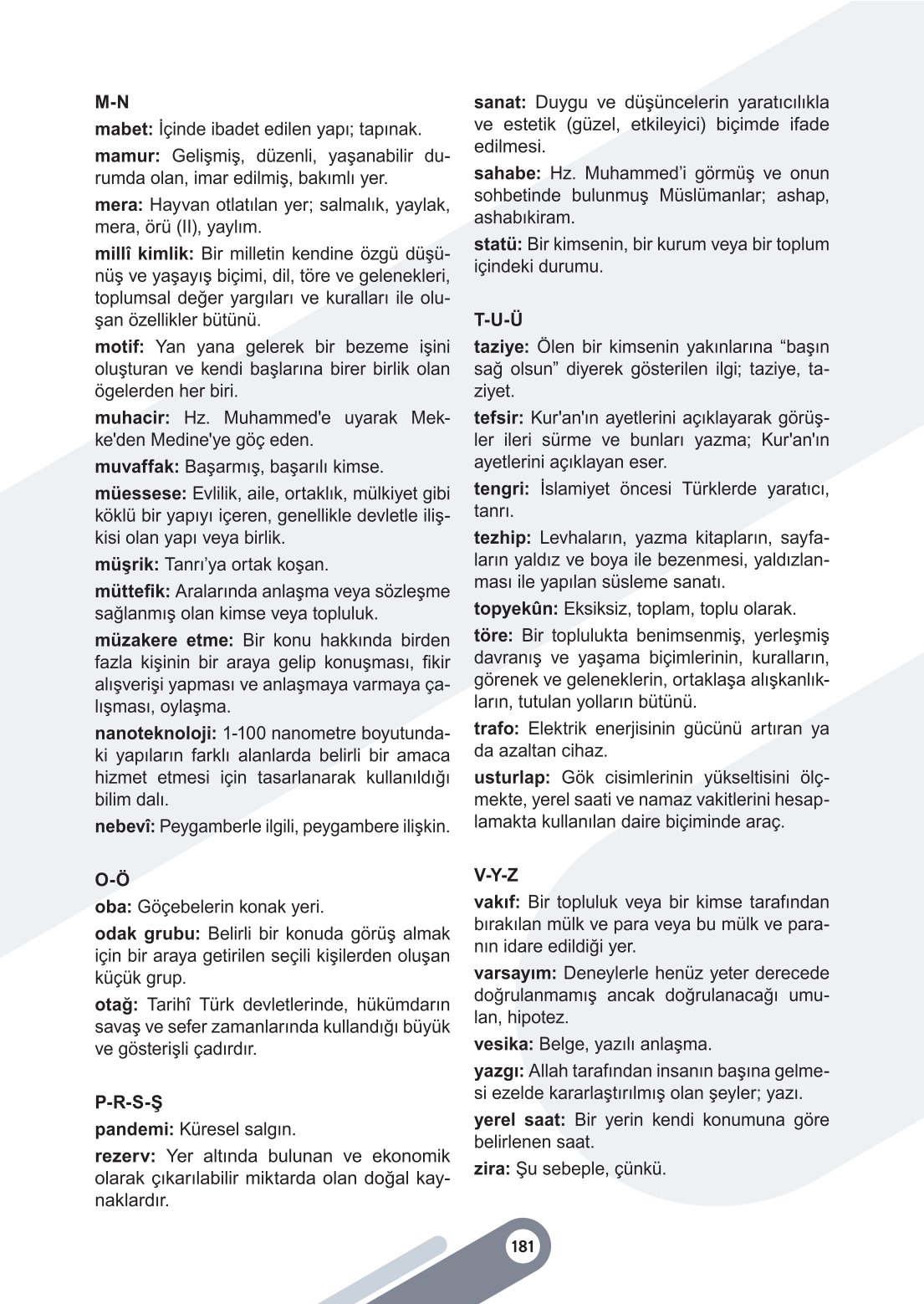 6. Sınıf Meb Yayınları Sosyal Bilgiler Ders Kitabı Sayfa 181 Cevapları