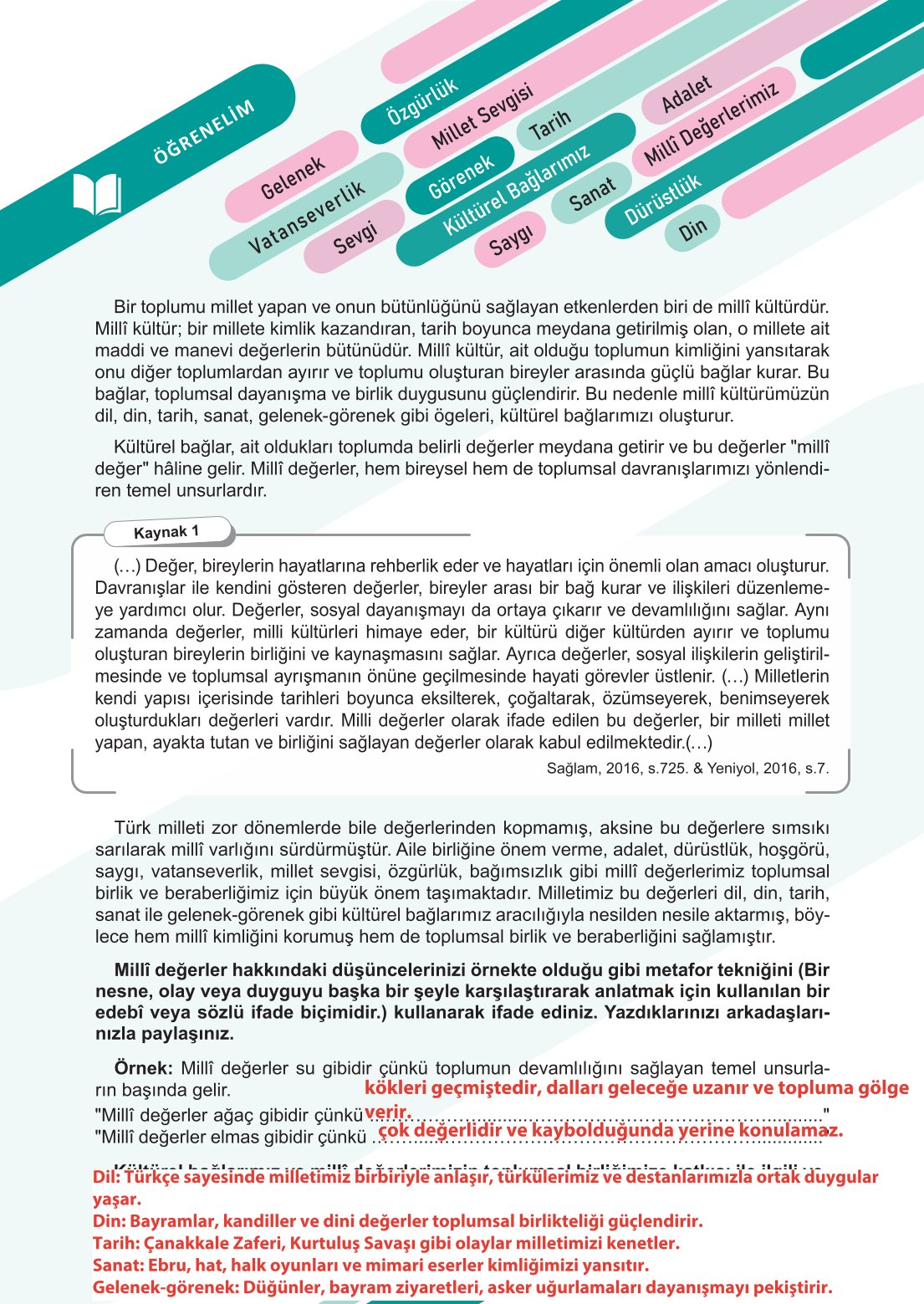 6. Sınıf Meb Yayınları Sosyal Bilgiler Ders Kitabı Sayfa 26 Cevapları