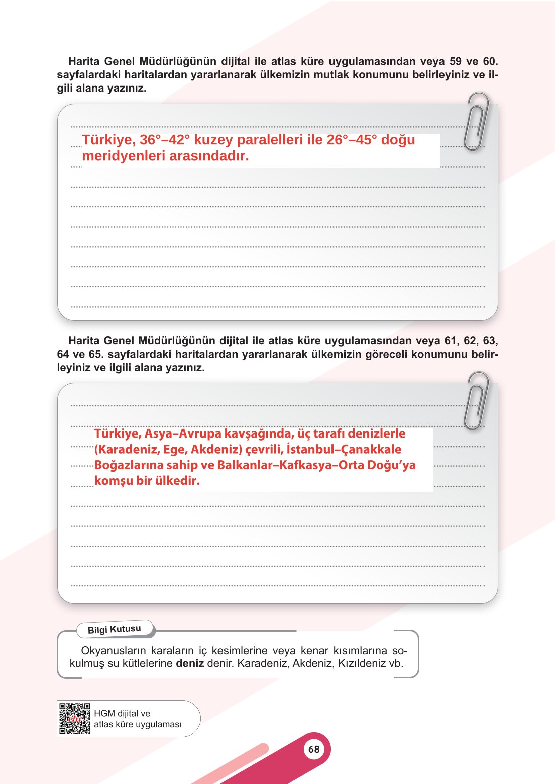 6. Sınıf Meb Yayınları Sosyal Bilgiler Ders Kitabı Sayfa 68 Cevapları