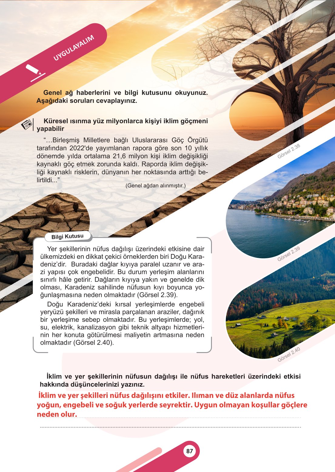 6. Sınıf Meb Yayınları Sosyal Bilgiler Ders Kitabı Sayfa 87 Cevapları