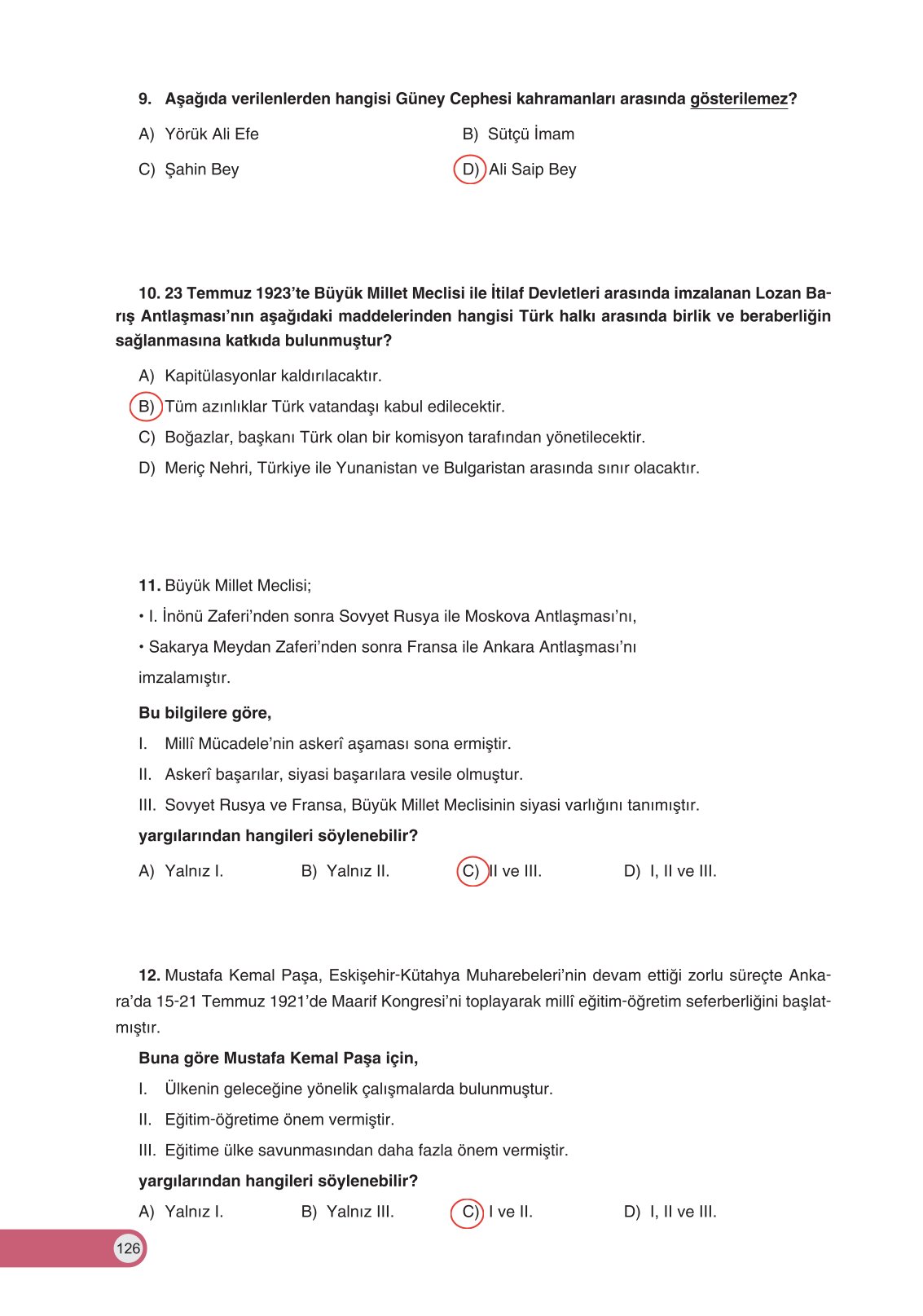 8. Sınıf Ders Destek Yayınları İnkılap Tarihi Ve Atatürkçülük Ders Kitabı Sayfa 126 Cevapları 8. Sınıf Ders Destek Yayınları İnkılap Tarihi Ve Atatürkçülük Ders Kitabı Sayfa 126 Cevapları