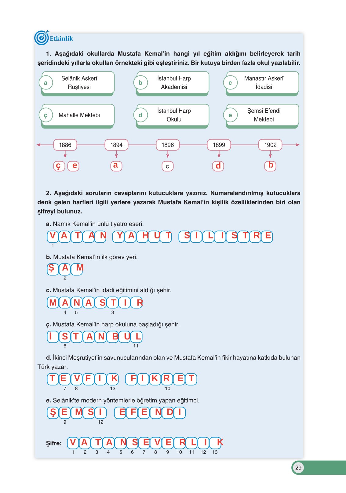 8. Sınıf Ders Destek Yayınları İnkılap Tarihi Ve Atatürkçülük Ders Kitabı Sayfa 29 Cevapları 8. Sınıf Ders Destek Yayınları İnkılap Tarihi Ve Atatürkçülük Ders Kitabı Sayfa 29 Cevapları