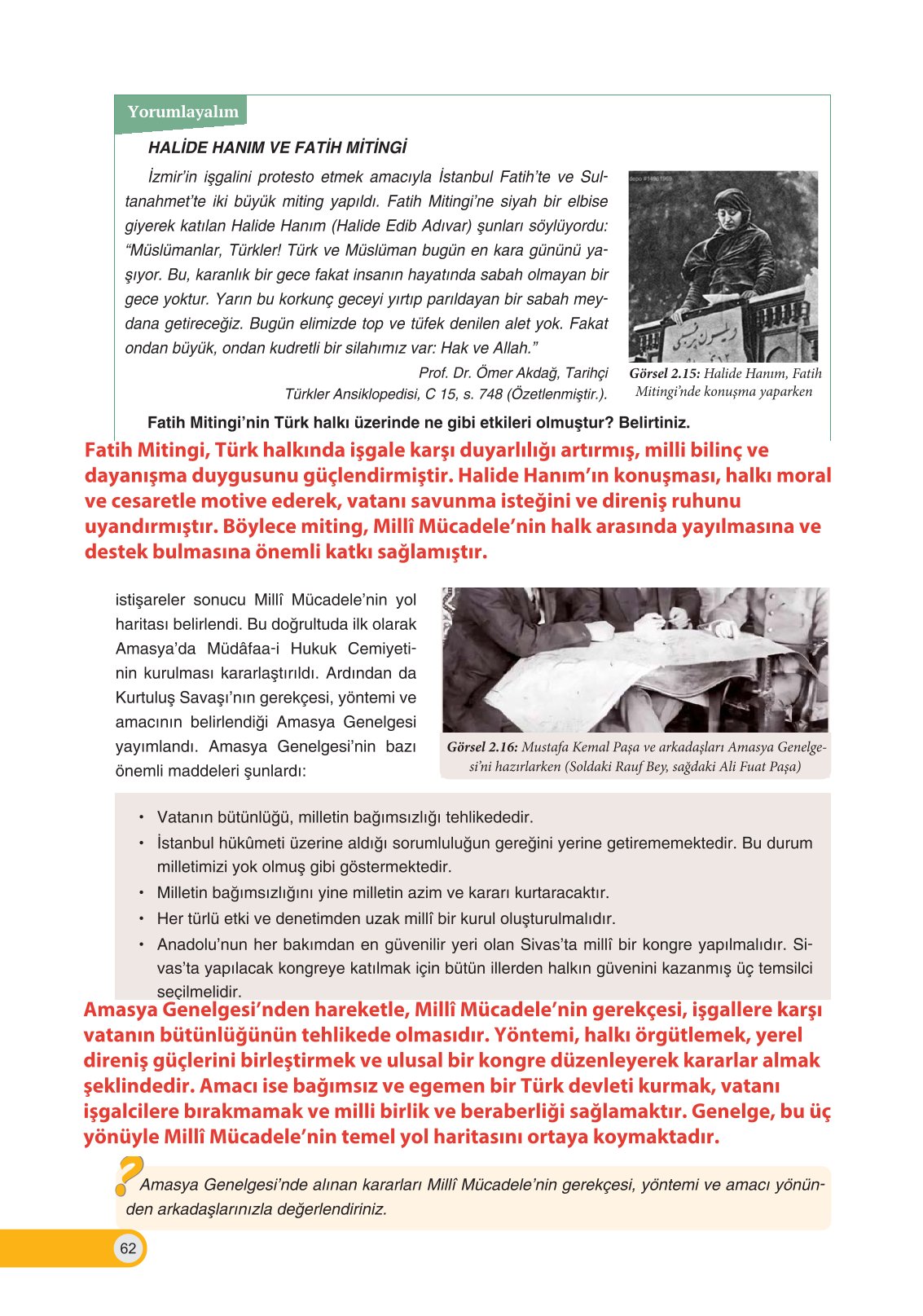 8. Sınıf Ders Destek Yayınları İnkılap Tarihi Ve Atatürkçülük Ders Kitabı Sayfa 62 Cevapları 8. Sınıf Ders Destek Yayınları İnkılap Tarihi Ve Atatürkçülük Ders Kitabı Sayfa 62 Cevapları
