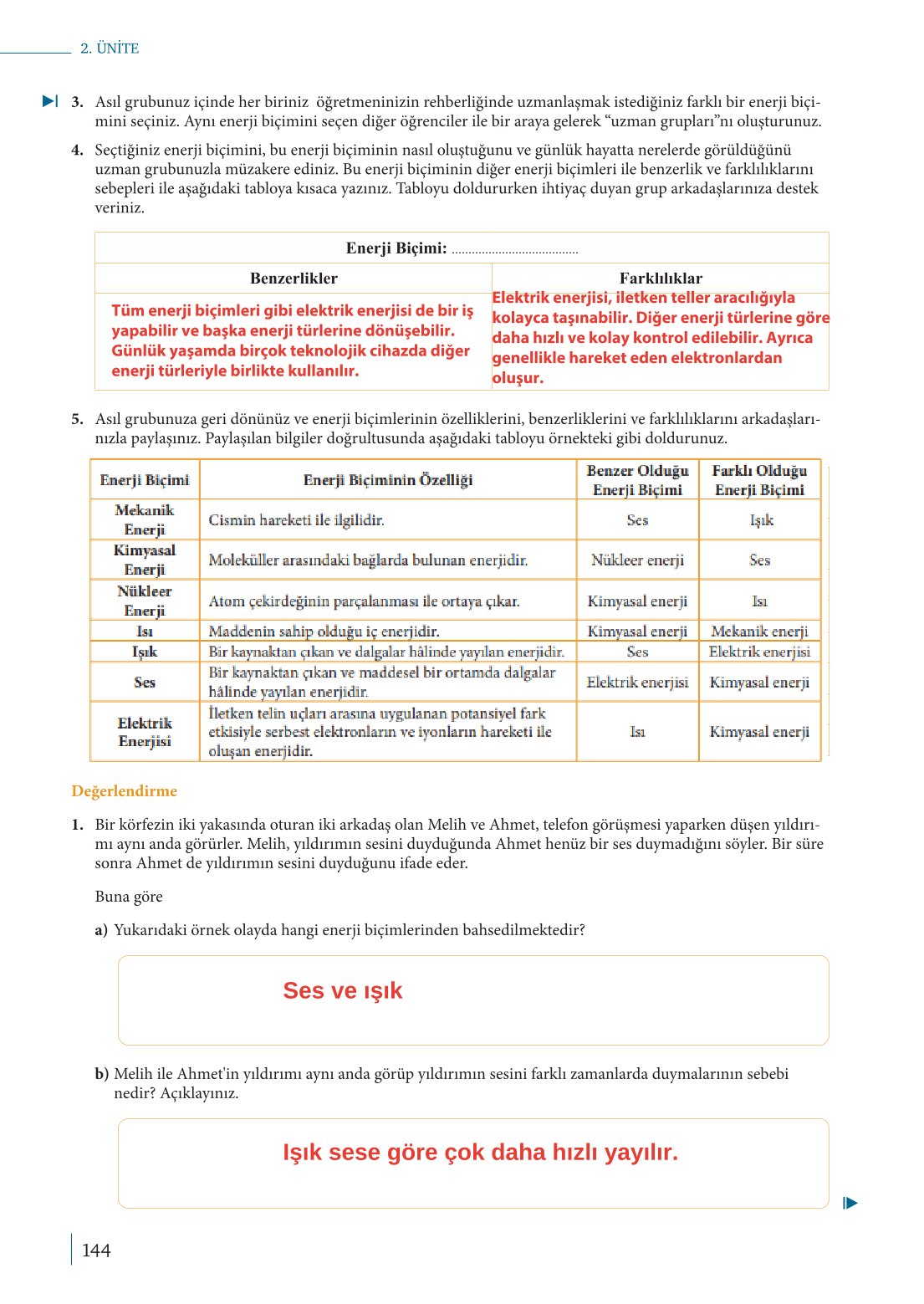 10. Sınıf Meb Yayınları Fizik Ders Kitabı Sayfa 144 Cevapları 10. Sınıf Meb Yayınları Fizik Ders Kitabı Sayfa 144 Cevapları