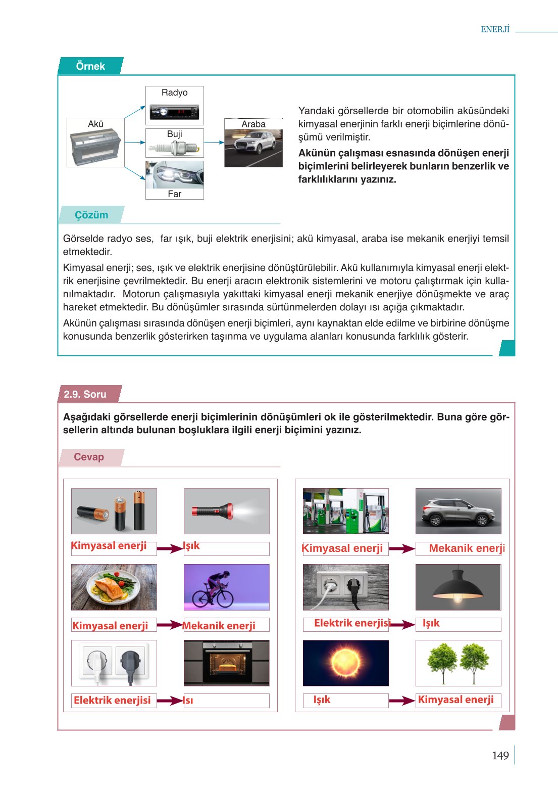 10. Sınıf Meb Yayınları Fizik Ders Kitabı Sayfa 149 Cevapları