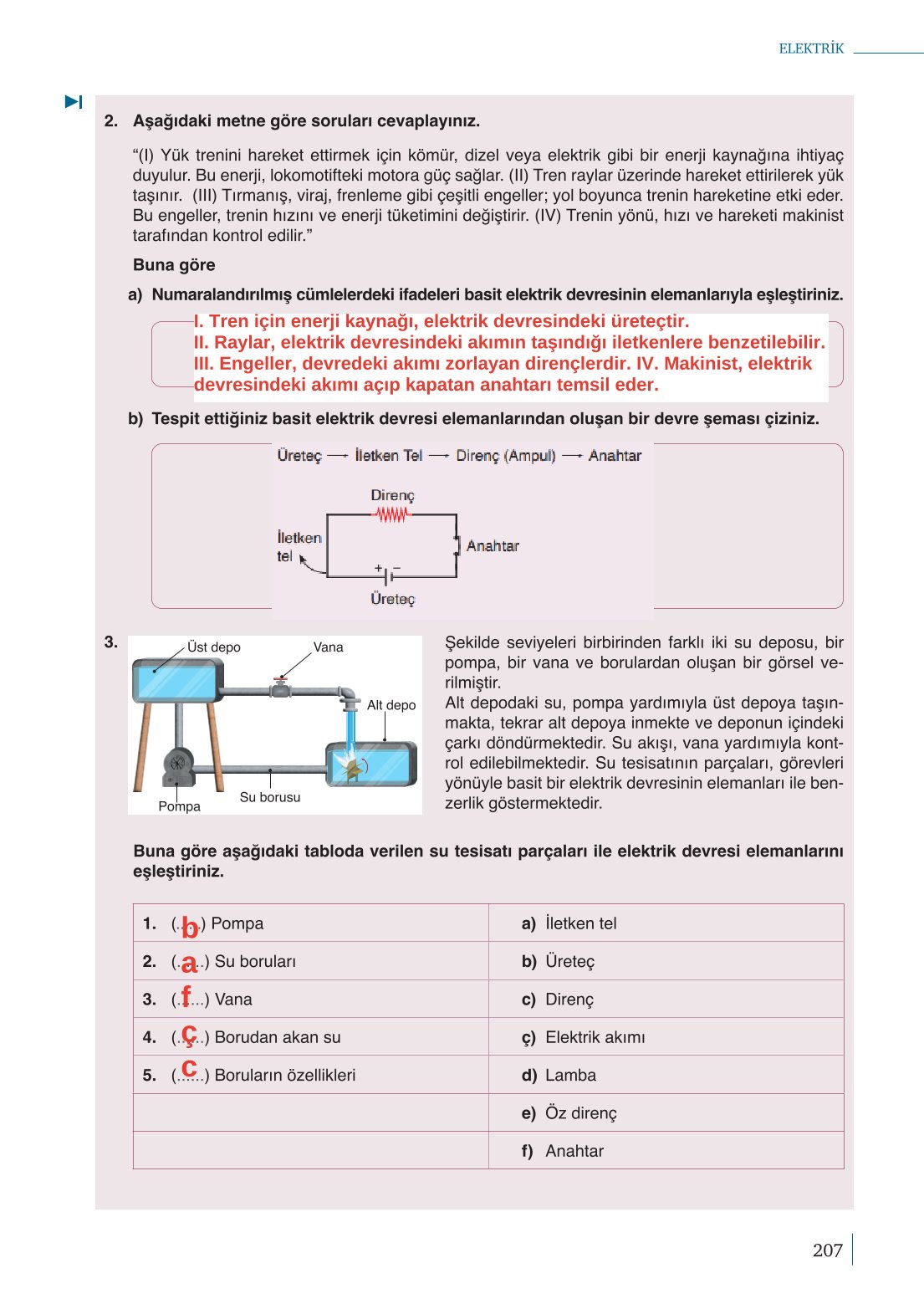 10. Sınıf Meb Yayınları Fizik Ders Kitabı Sayfa 207 Cevapları