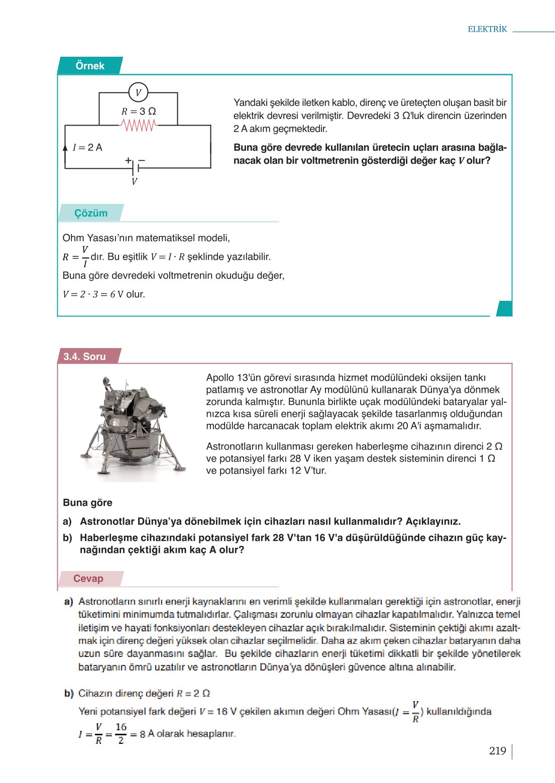 10. Sınıf Meb Yayınları Fizik Ders Kitabı Sayfa 219 Cevapları