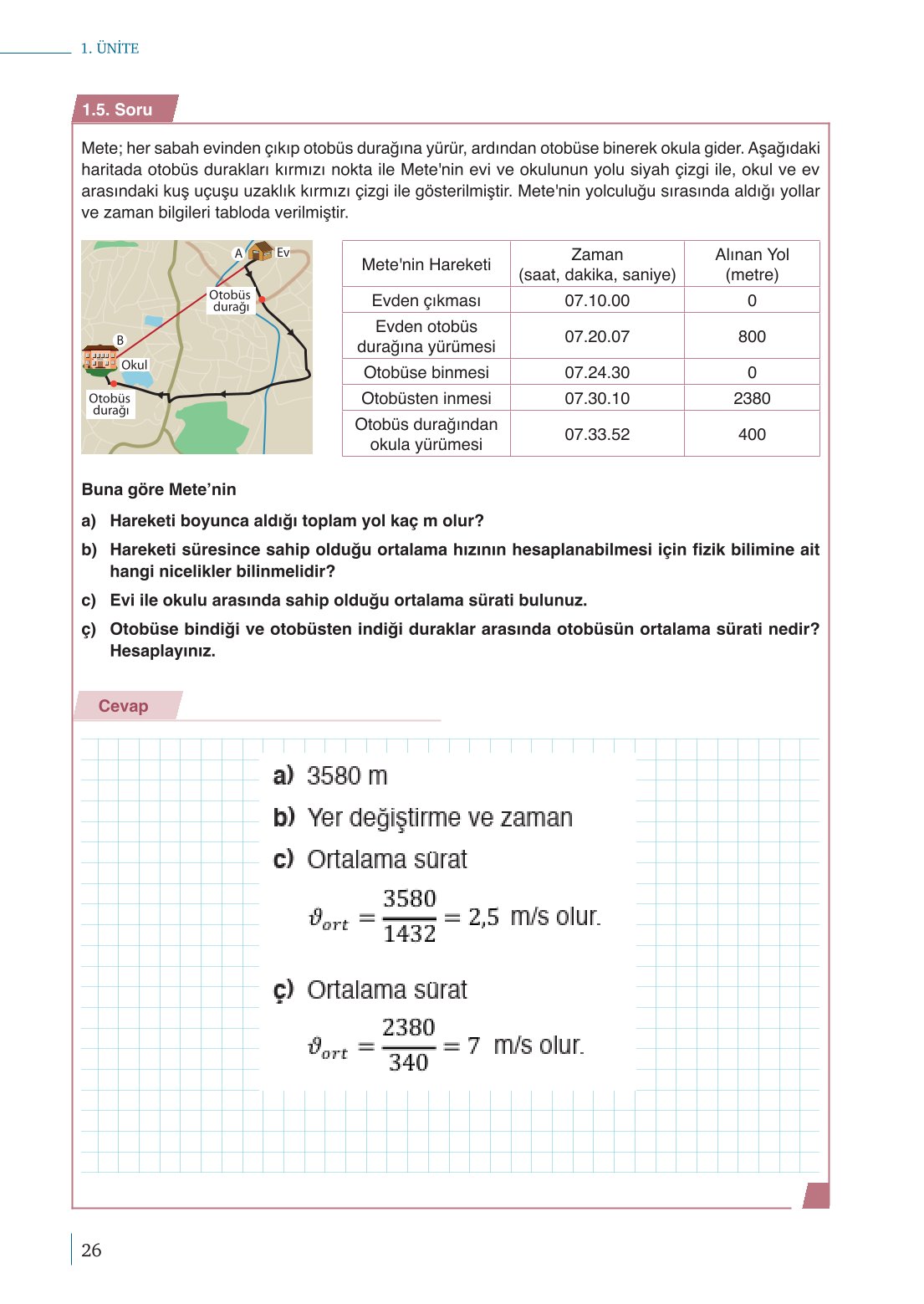 10. Sınıf Meb Yayınları Fizik Ders Kitabı Sayfa 26 Cevapları