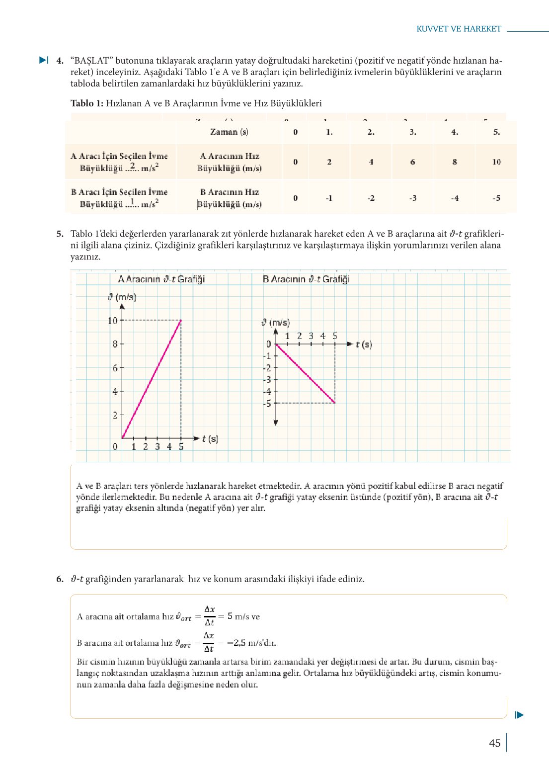 10. Sınıf Meb Yayınları Fizik Ders Kitabı Sayfa 45 Cevapları 10. Sınıf Meb Yayınları Fizik Ders Kitabı Sayfa 45 Cevapları