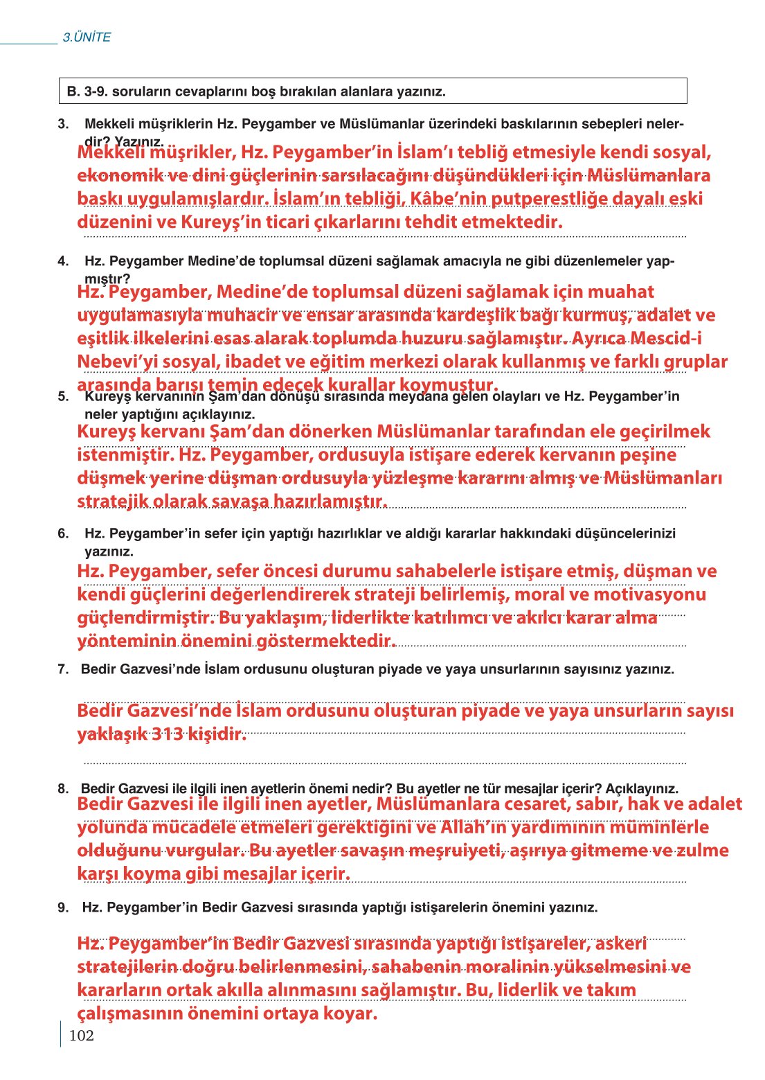 10. Sınıf Meb Yayınları Peygamberimizin Hayatı Ders Kitabı Sayfa 102 Cevapları 10. Sınıf Meb Yayınları Peygamberimizin Hayatı Ders Kitabı Sayfa 102 Cevapları