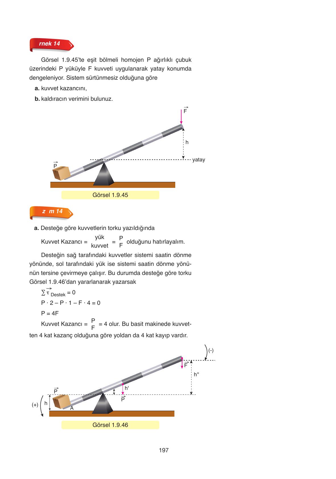 11. Sınıf Ata Yayıncılık Fizik Ders Kitabı Sayfa 197 Cevapları