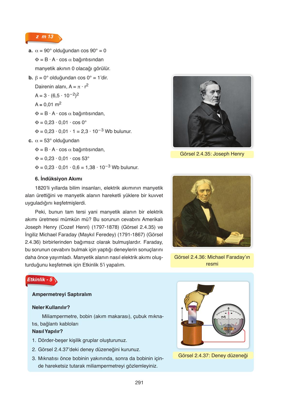 11. Sınıf Ata Yayıncılık Fizik Ders Kitabı Sayfa 291 Cevapları