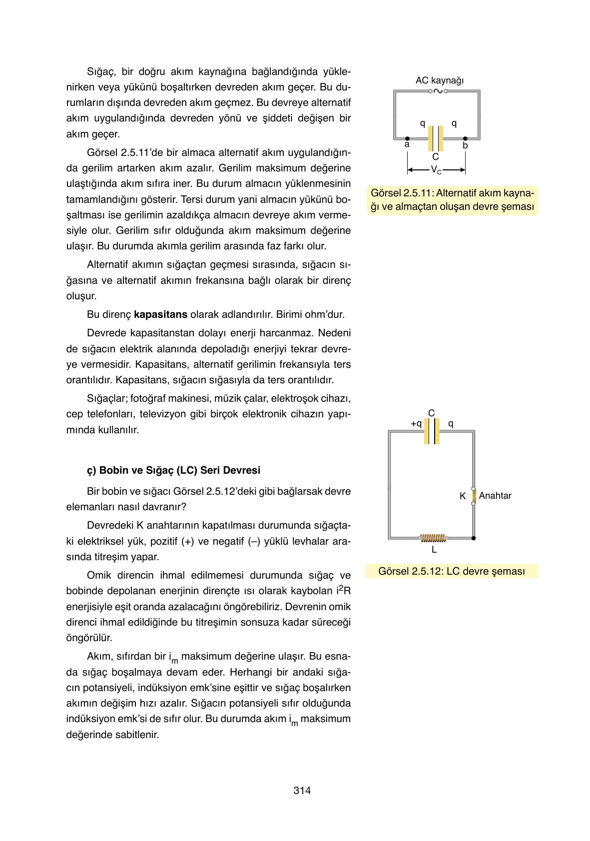 11. Sınıf Ata Yayıncılık Fizik Ders Kitabı Sayfa 314 Cevapları