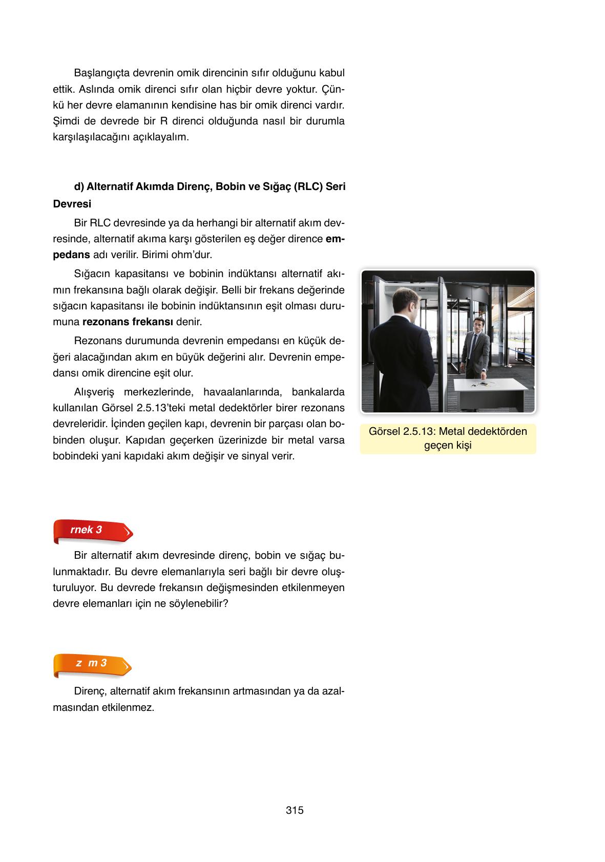 11. Sınıf Ata Yayıncılık Fizik Ders Kitabı Sayfa 315 Cevapları