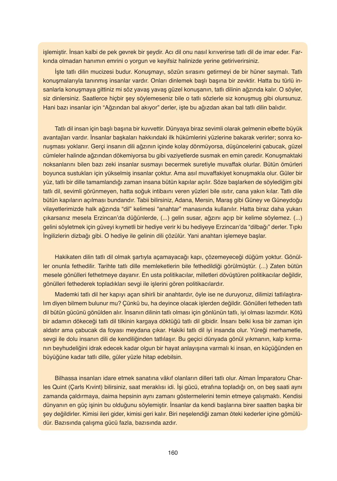 11. Sınıf Ata Yayıncılık Türk Dili Ve Edebiyatı Ders Kitabı Sayfa 160 Cevapları