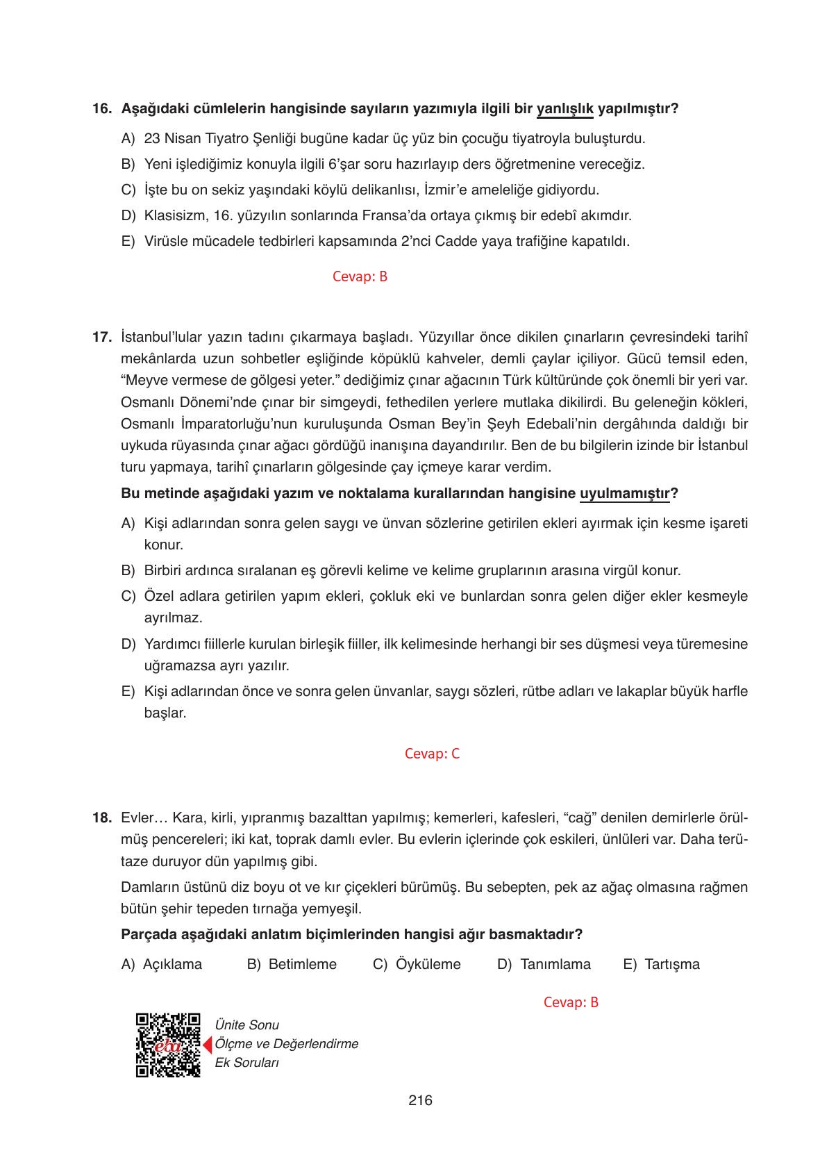 11. Sınıf Ata Yayıncılık Türk Dili Ve Edebiyatı Ders Kitabı Sayfa 216 Cevapları 11. Sınıf Ata Yayıncılık Türk Dili Ve Edebiyatı Ders Kitabı Sayfa 216 Cevapları