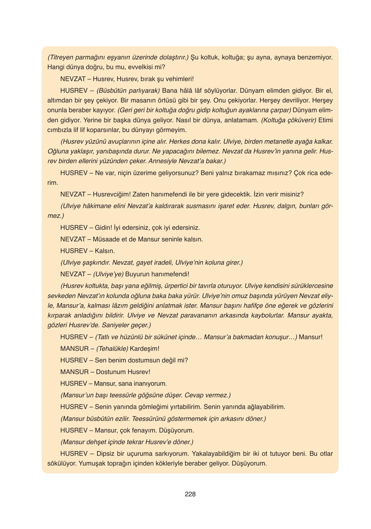 11. Sınıf Ata Yayıncılık Türk Dili Ve Edebiyatı Ders Kitabı Sayfa 228 Cevapları