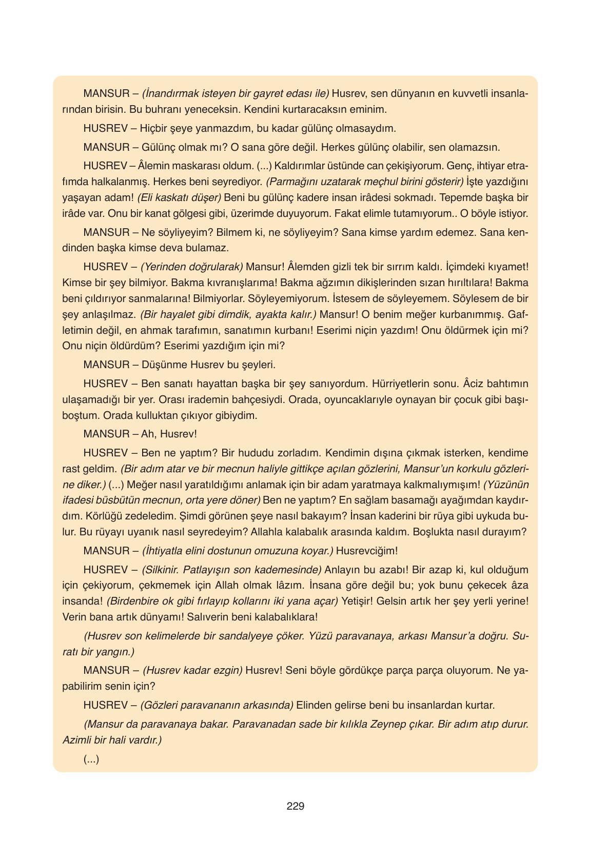 11. Sınıf Ata Yayıncılık Türk Dili Ve Edebiyatı Ders Kitabı Sayfa 229 Cevapları