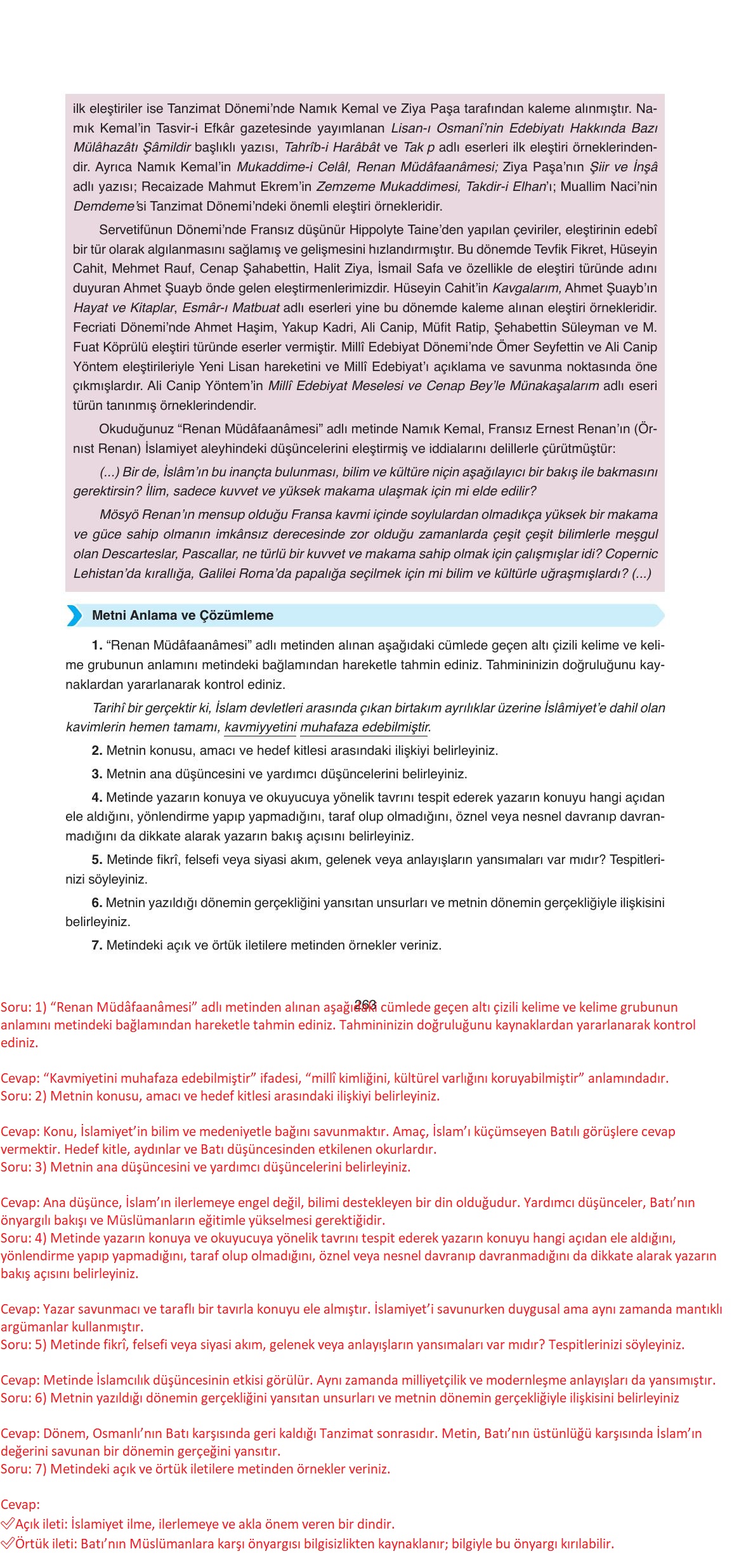 11. Sınıf Ata Yayıncılık Türk Dili Ve Edebiyatı Ders Kitabı Sayfa 263 Cevapları 11. Sınıf Ata Yayıncılık Türk Dili Ve Edebiyatı Ders Kitabı Sayfa 263 Cevapları