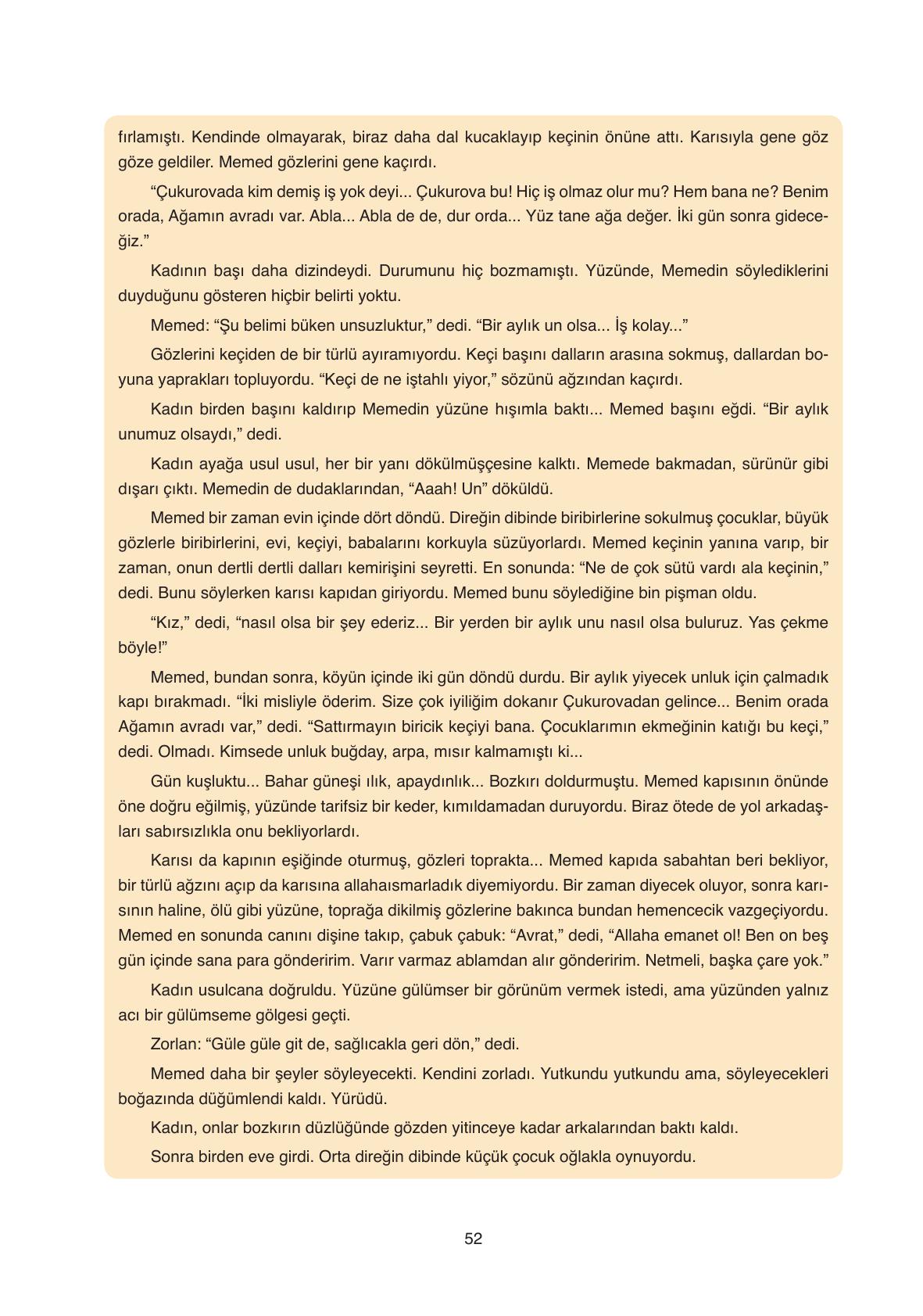 11. Sınıf Ata Yayıncılık Türk Dili Ve Edebiyatı Ders Kitabı Sayfa 52 Cevapları