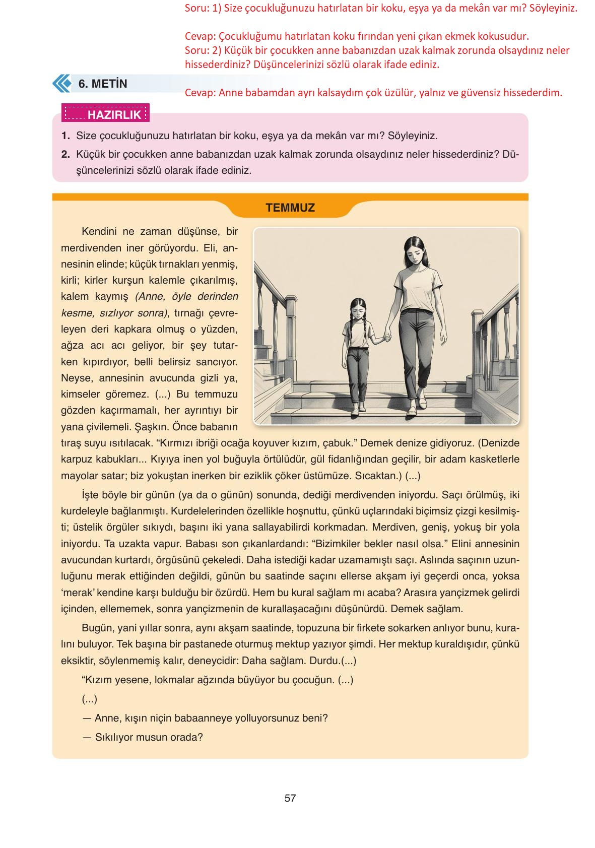 11. Sınıf Ata Yayıncılık Türk Dili Ve Edebiyatı Ders Kitabı Sayfa 57 Cevapları