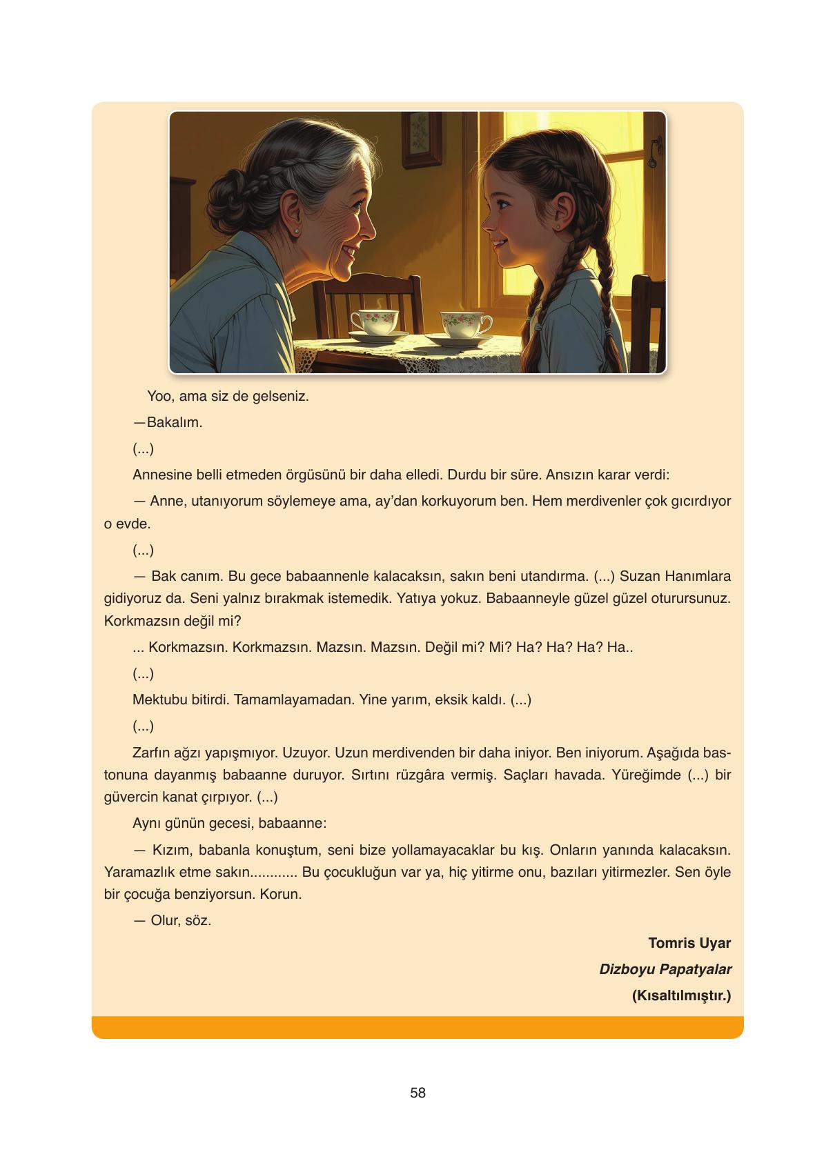 11. Sınıf Ata Yayıncılık Türk Dili Ve Edebiyatı Ders Kitabı Sayfa 58 Cevapları