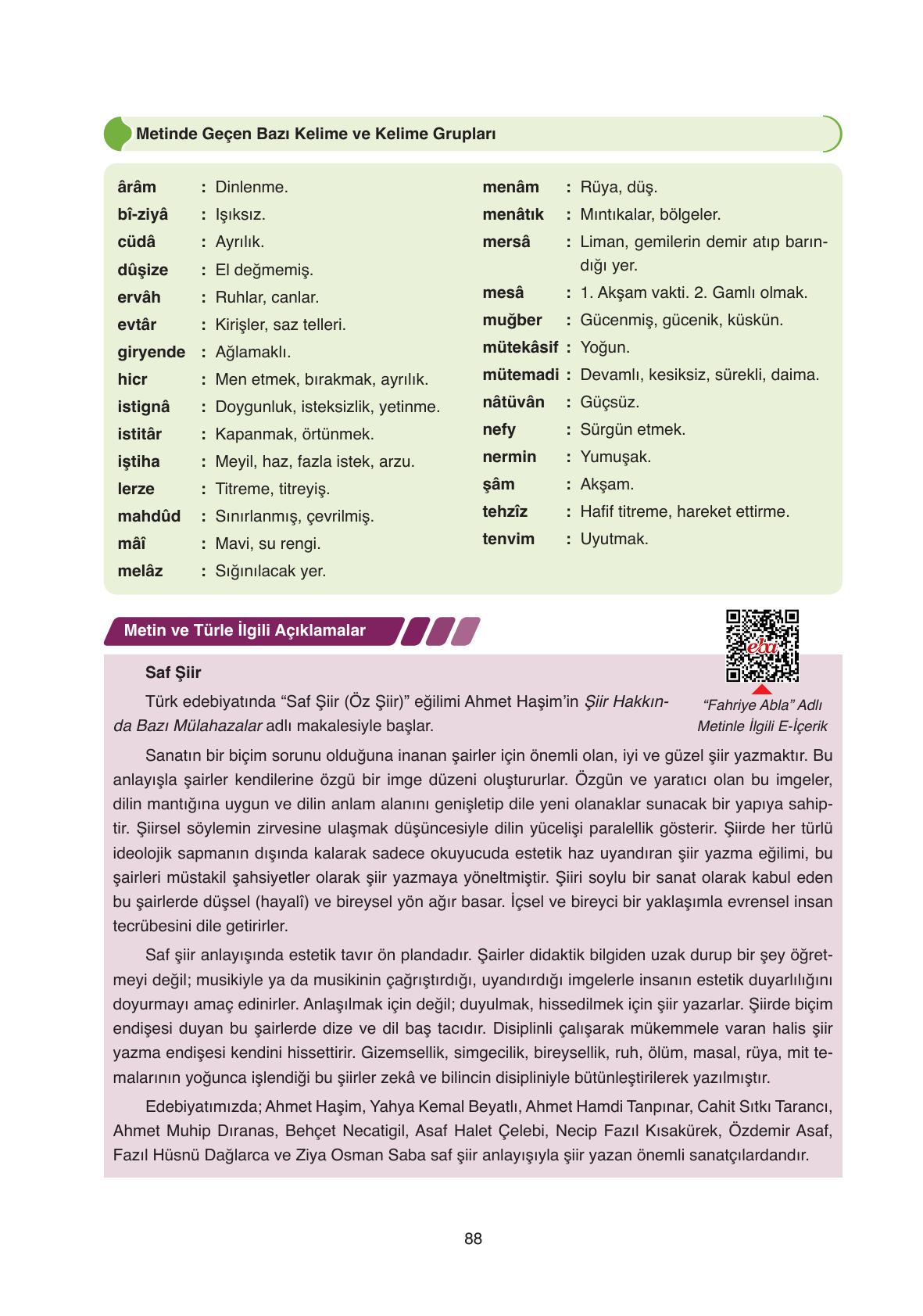11. Sınıf Ata Yayıncılık Türk Dili Ve Edebiyatı Ders Kitabı Sayfa 88 Cevapları 11. Sınıf Ata Yayıncılık Türk Dili Ve Edebiyatı Ders Kitabı Sayfa 88 Cevapları
